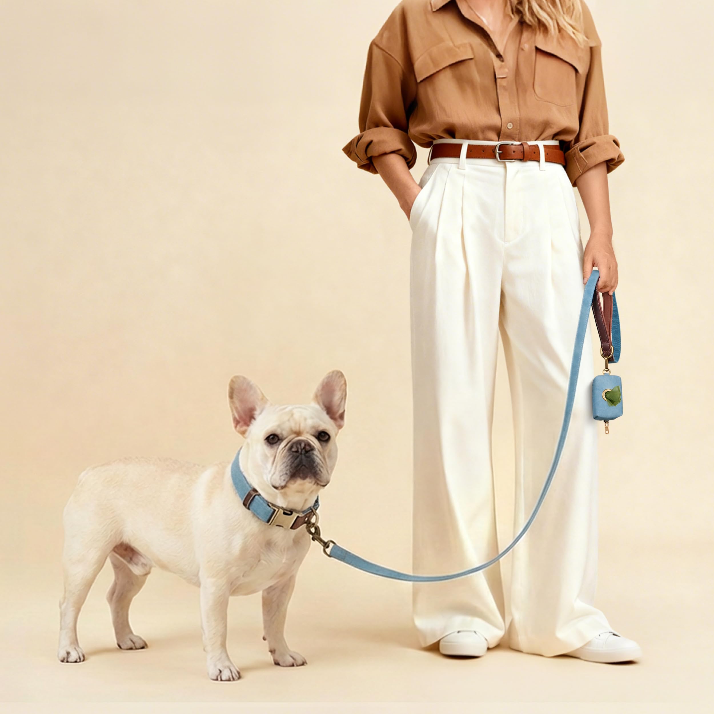 Didog easy-clean PU leather collar wipe clean after outdoor use