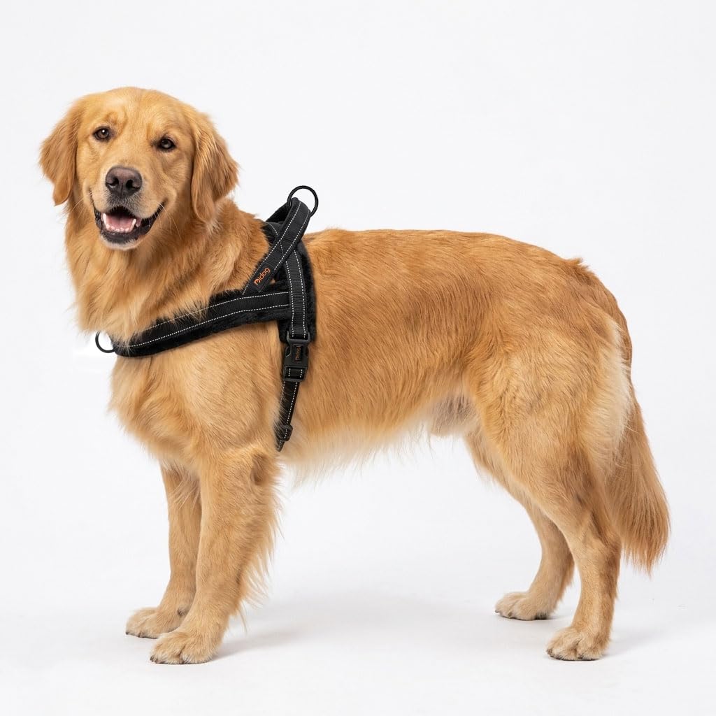 Didog front-d-ring no-pull harness front view reduces pulling during training.