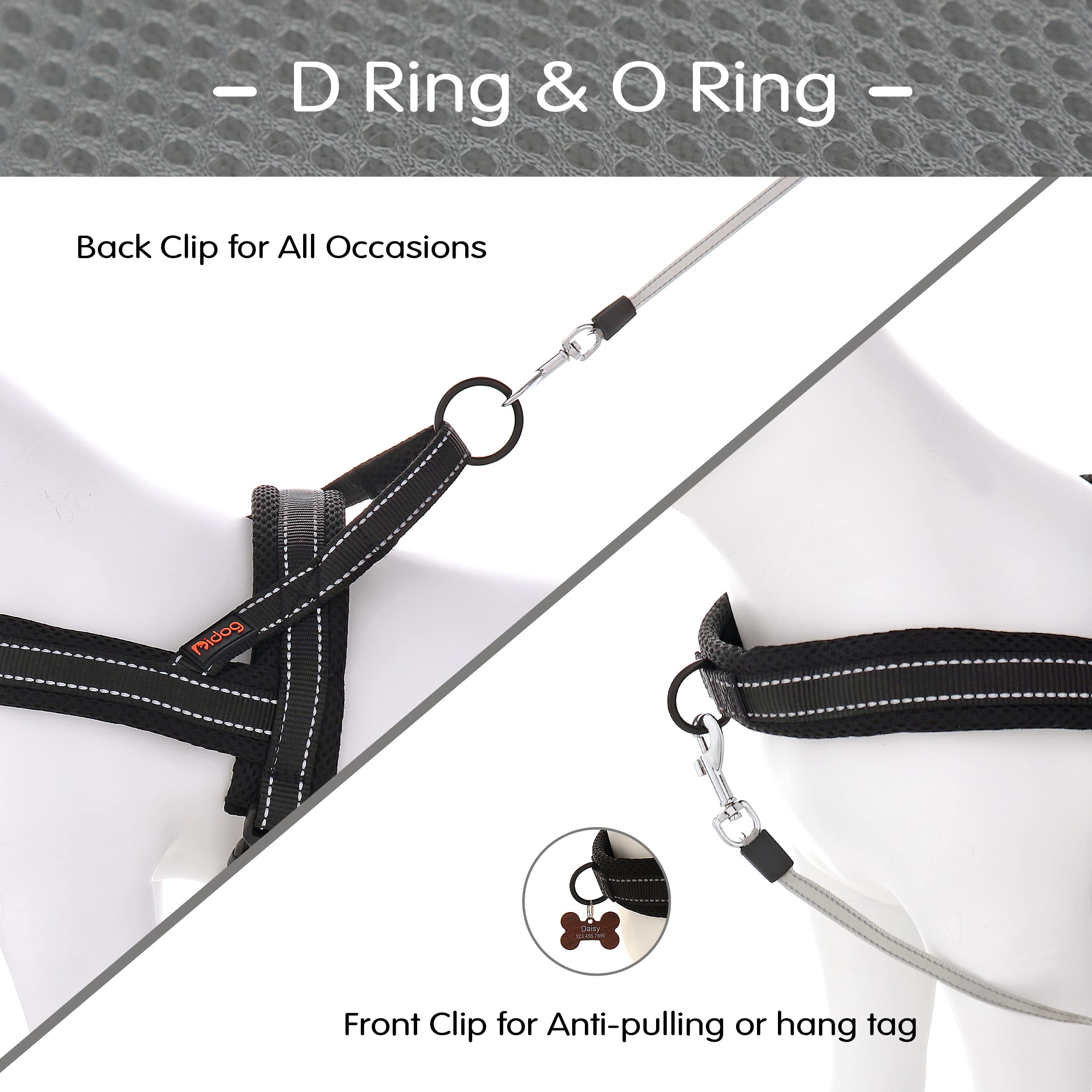 Didog No Pull Harness in size L fits 26–32 inch chests.