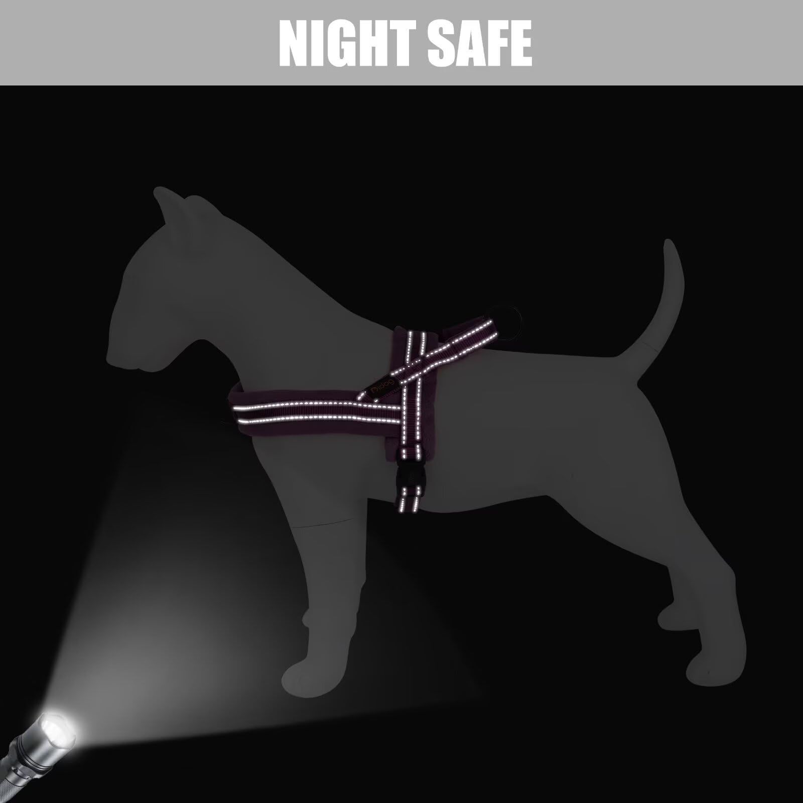 Didog size M harness fits chest 22-26 inches for medium dogs.