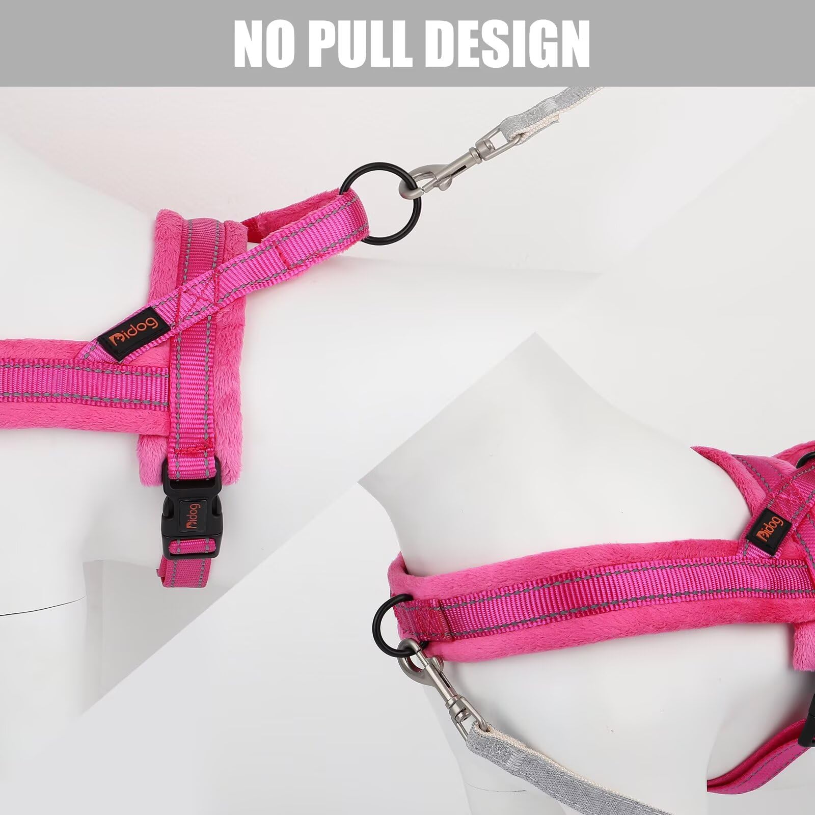 Didog soft fleece pads under straps increase comfort during gentle pulls