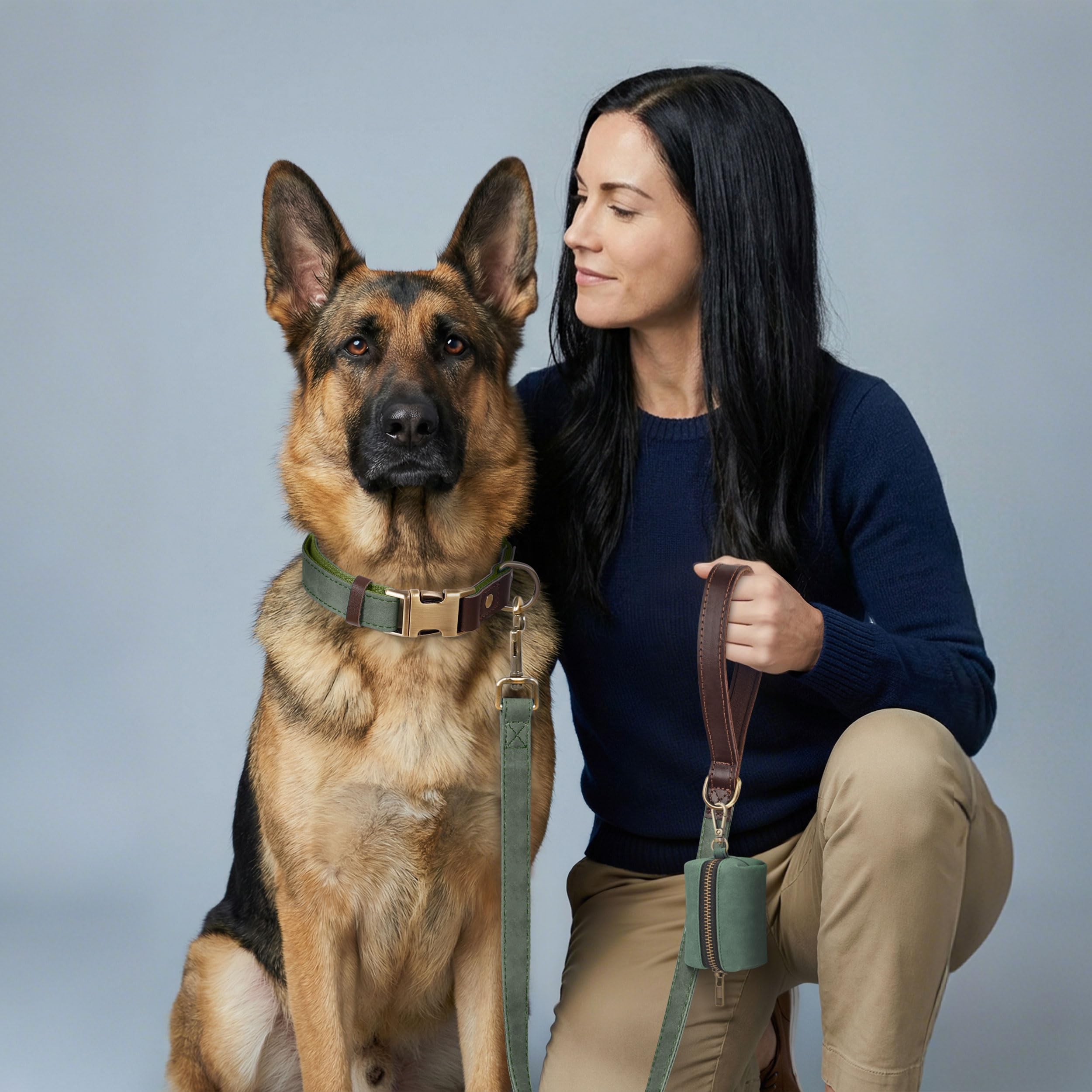 Didog nylon-lining interior on collar in green, enhanced comfort