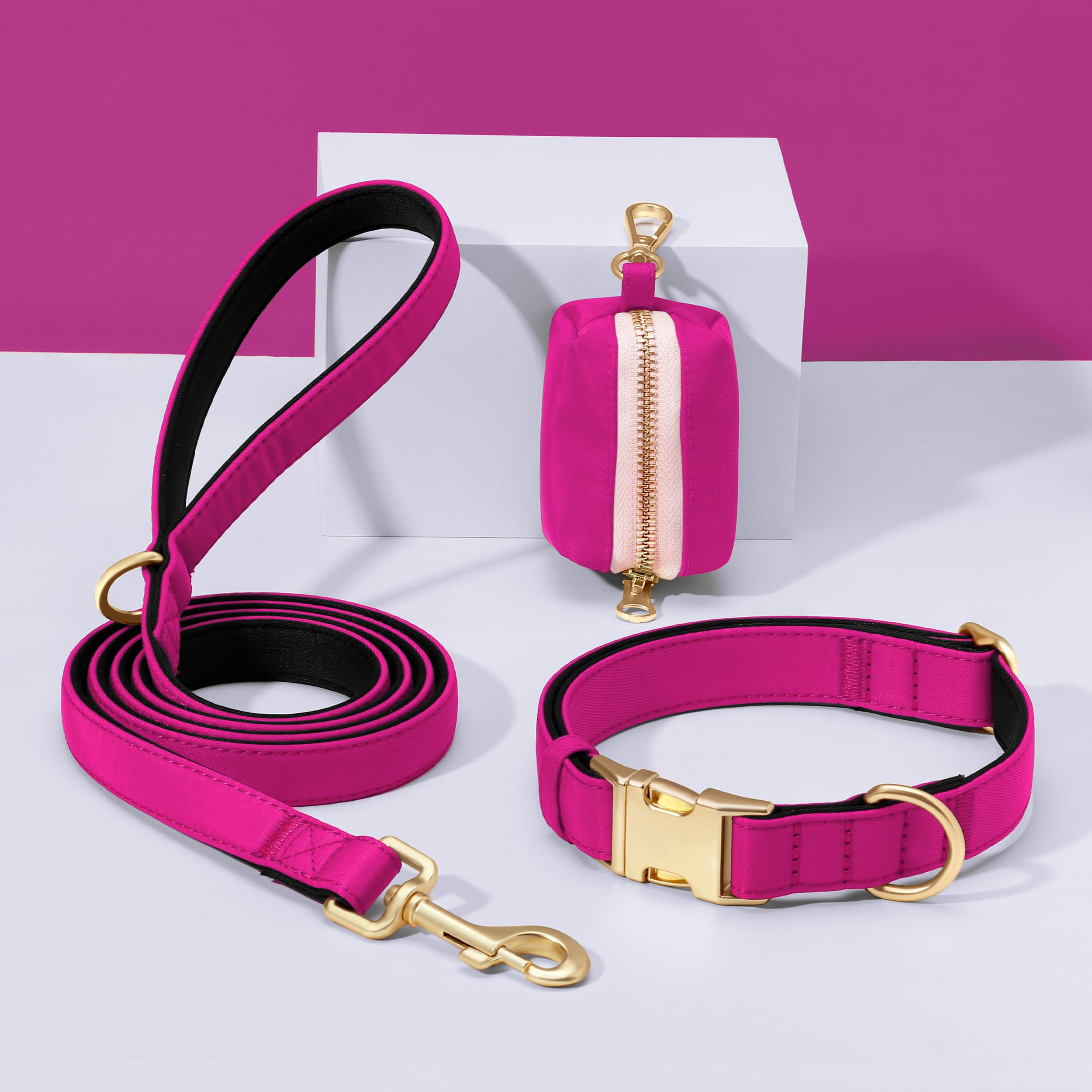 Didog soft padded collar red on dog, bold color with durable nylon construction.