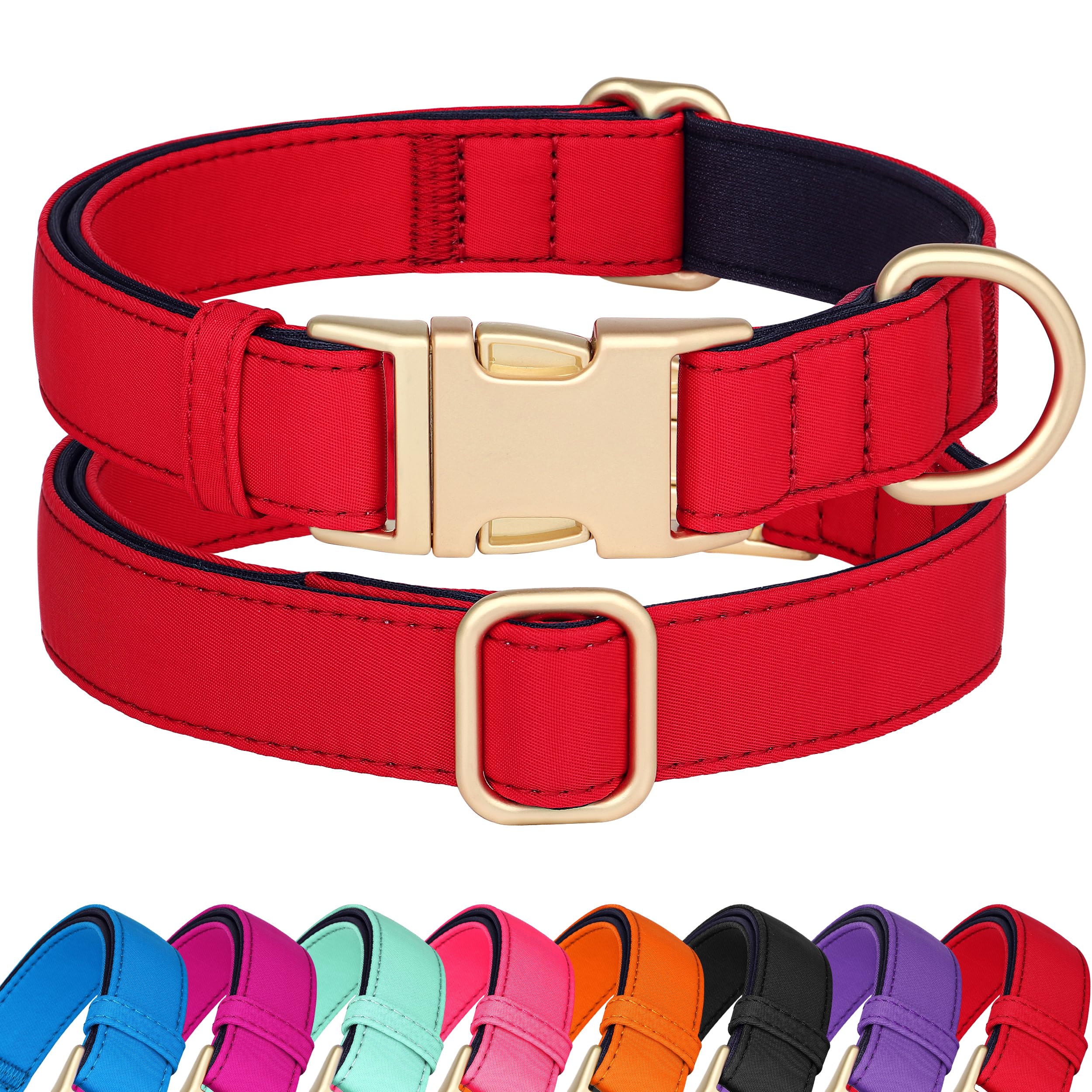 Didog soft padded collar in rose-purple for daily walks with breathable comfort