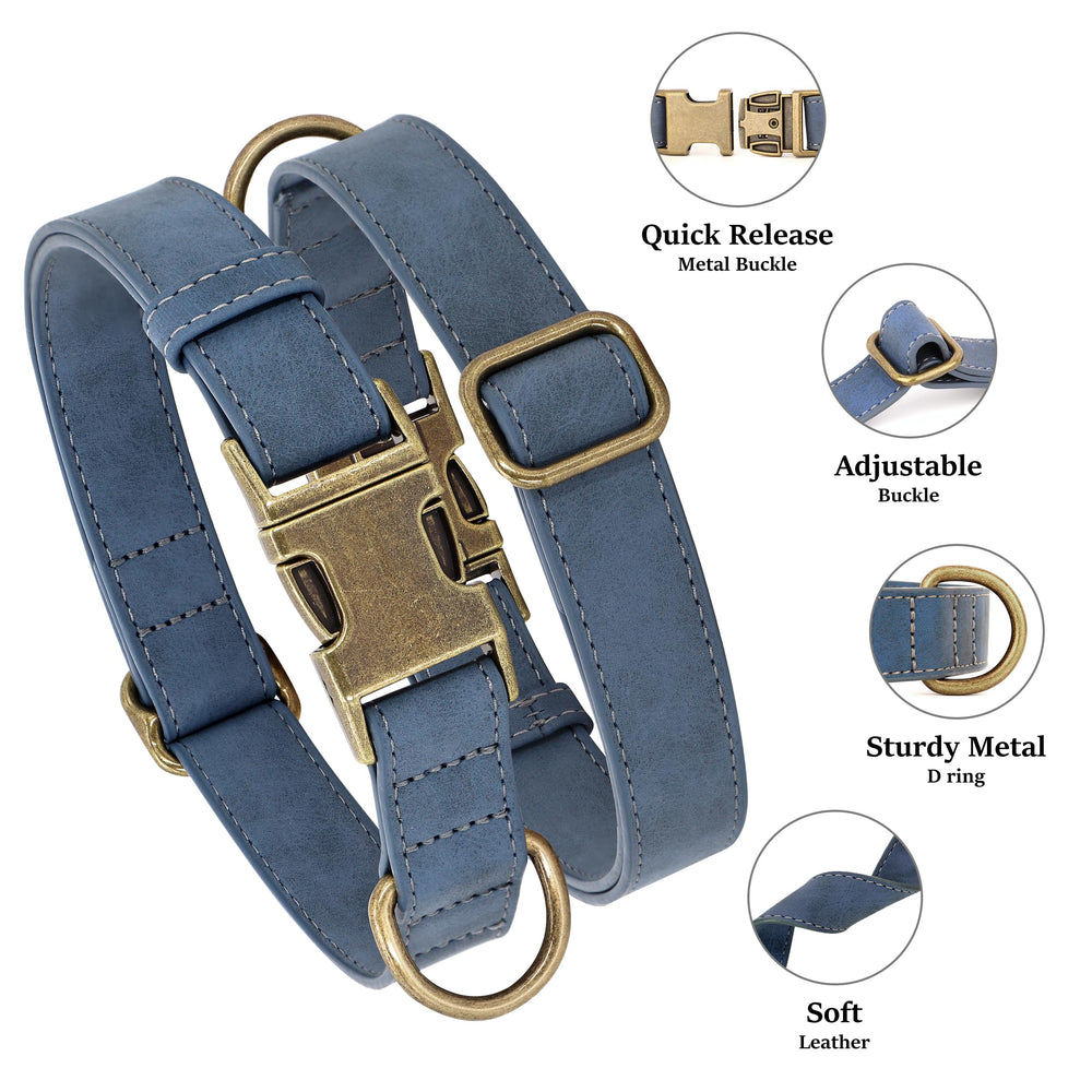 Didog blue collar close-up texture shows silky, skin-friendly material