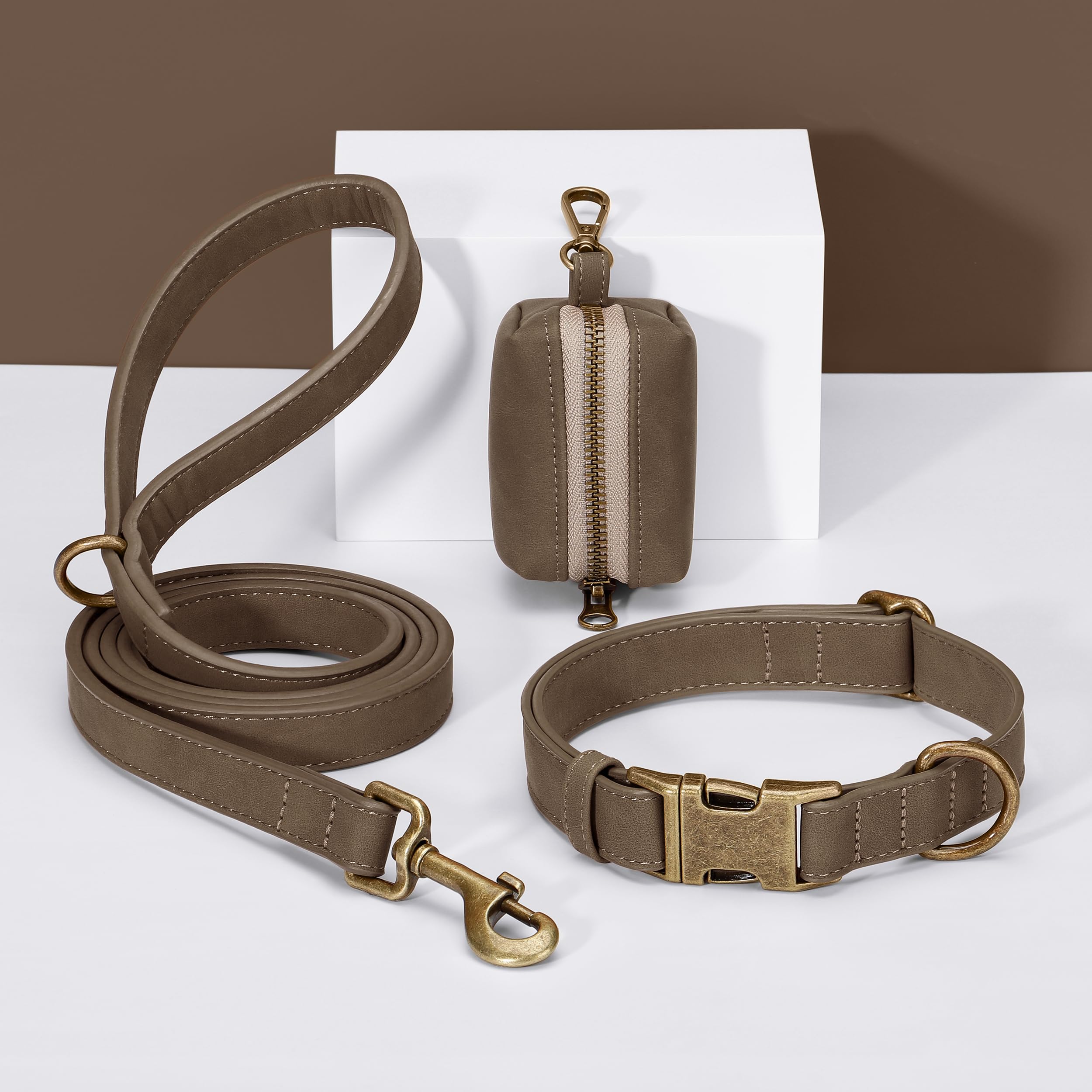 Didog brown finish collar complements daily outfits during outdoor adventures