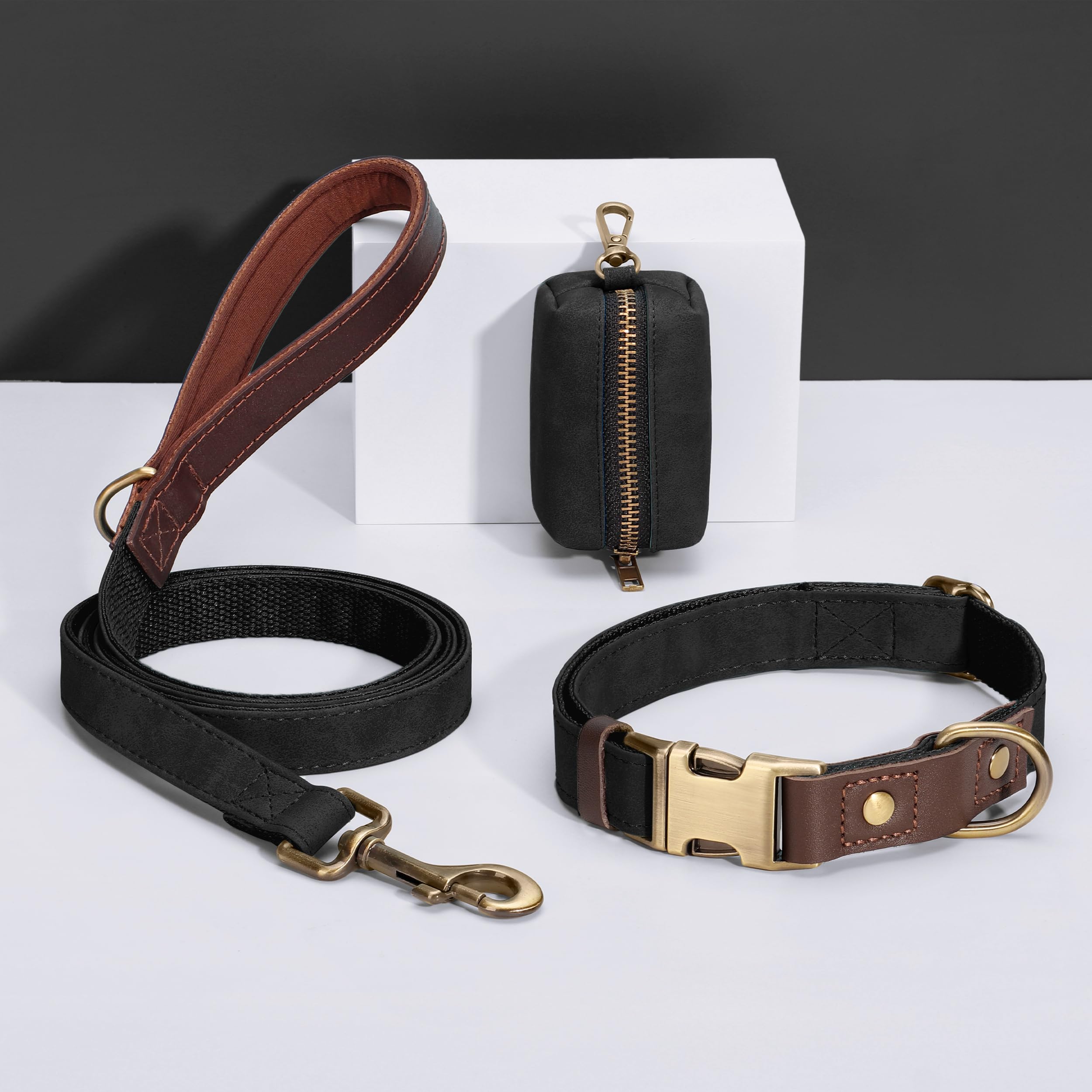 Didog collar with D-ring for secure leash attachment.