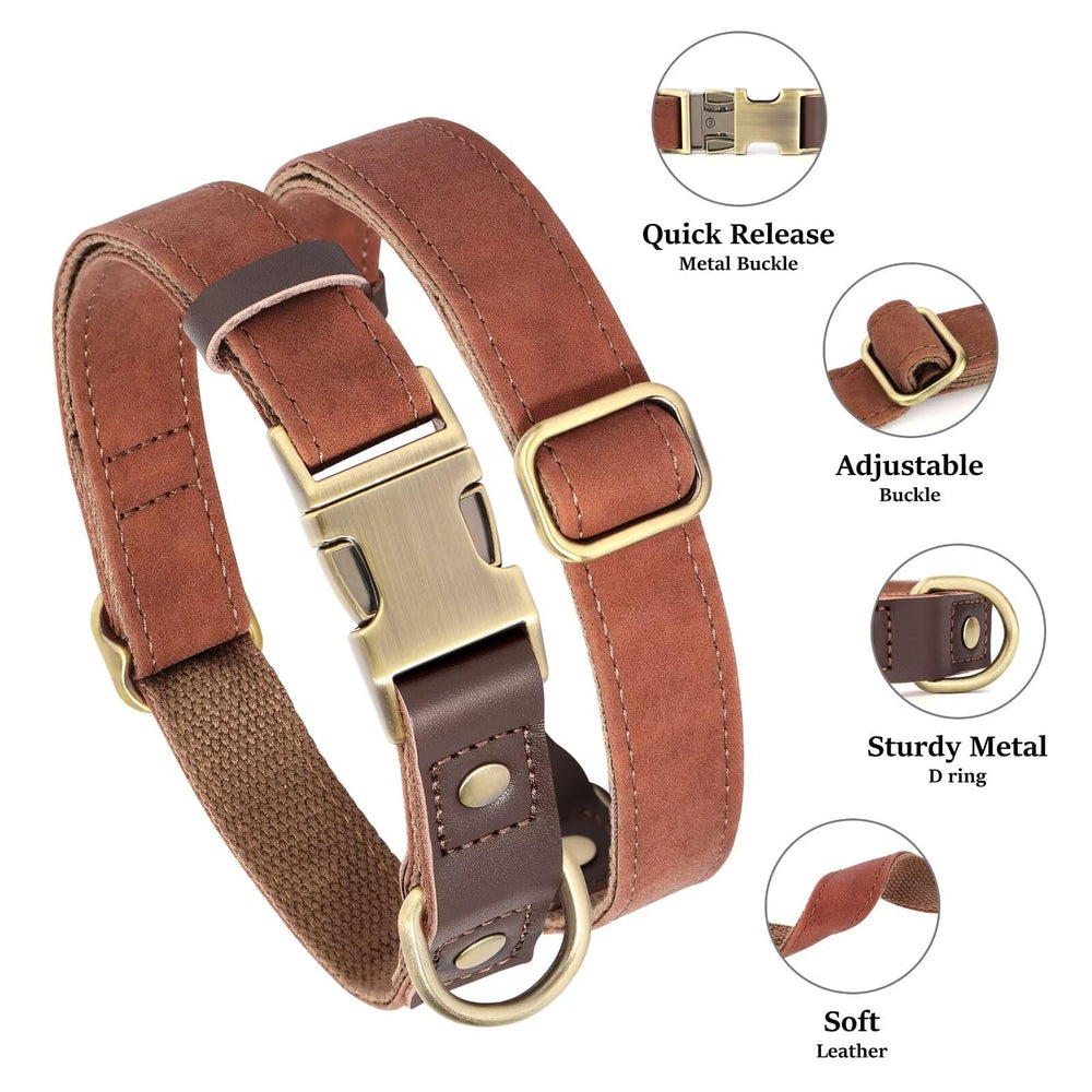 Didog soft PU leather collar with skin-friendly nylon lining for comfortable all-day wear.