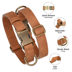 Didog collar close up texture showing soft PU leather and skin friendly surface