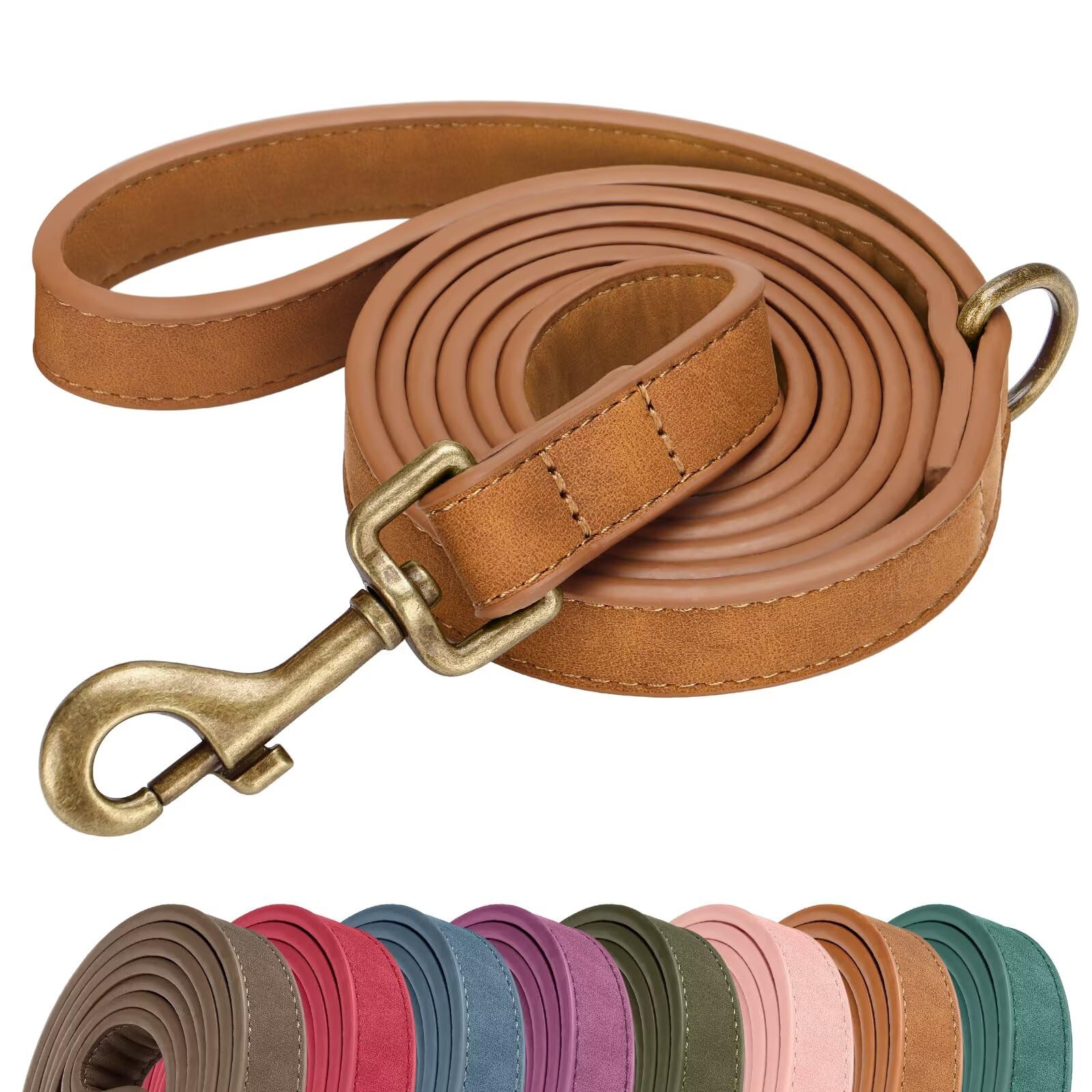 Didog PU leather leash close-up shows texture and premium finish for stylish walks