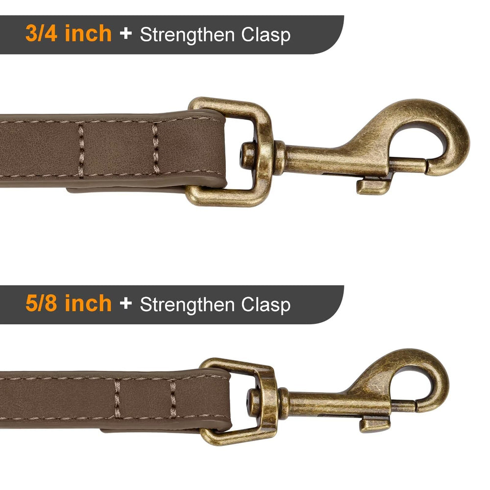 Didog-wide PU leather leash with 3/4 inch width distributes pressure evenly.