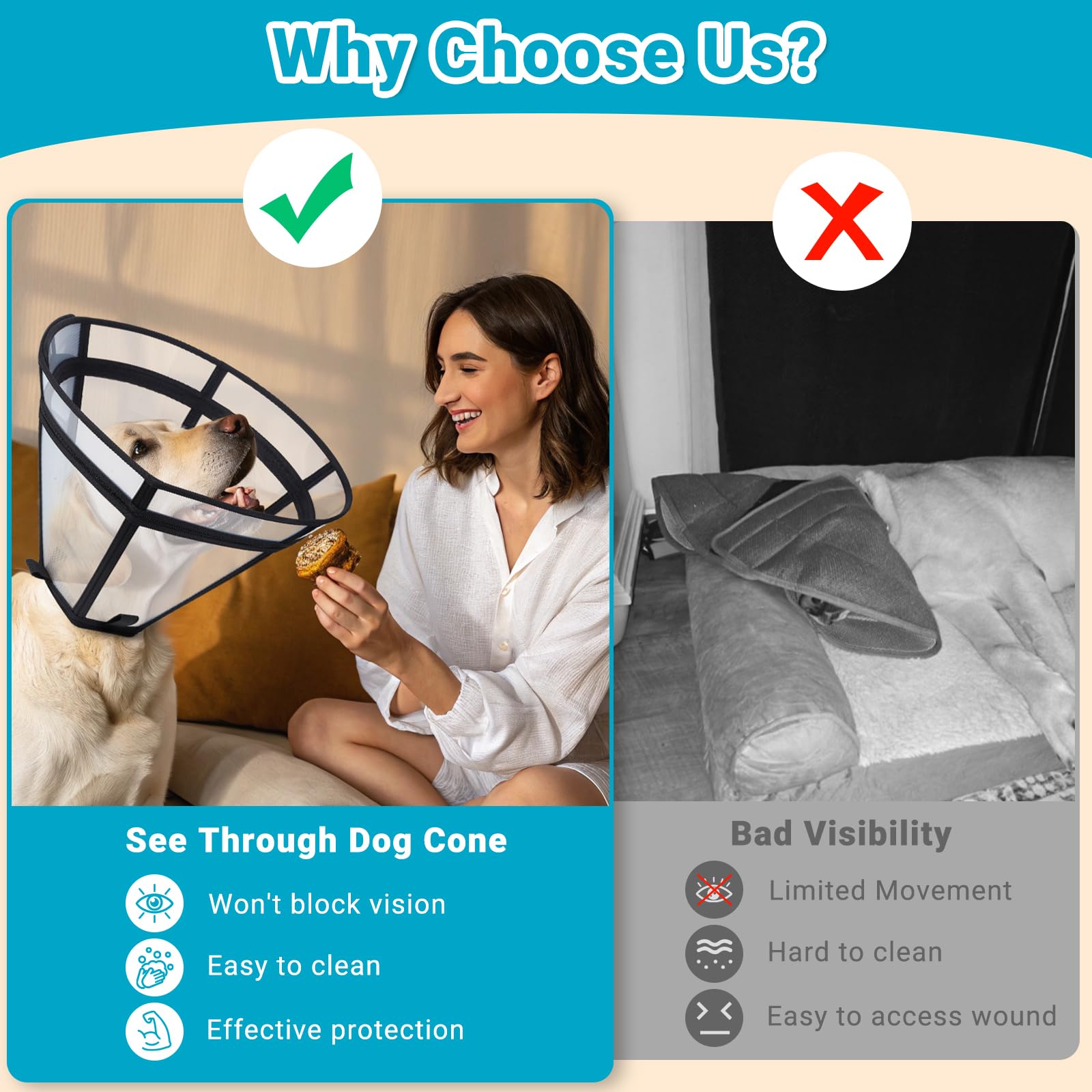 Didopet 360 degree wound protection prevents licking while staying comfy