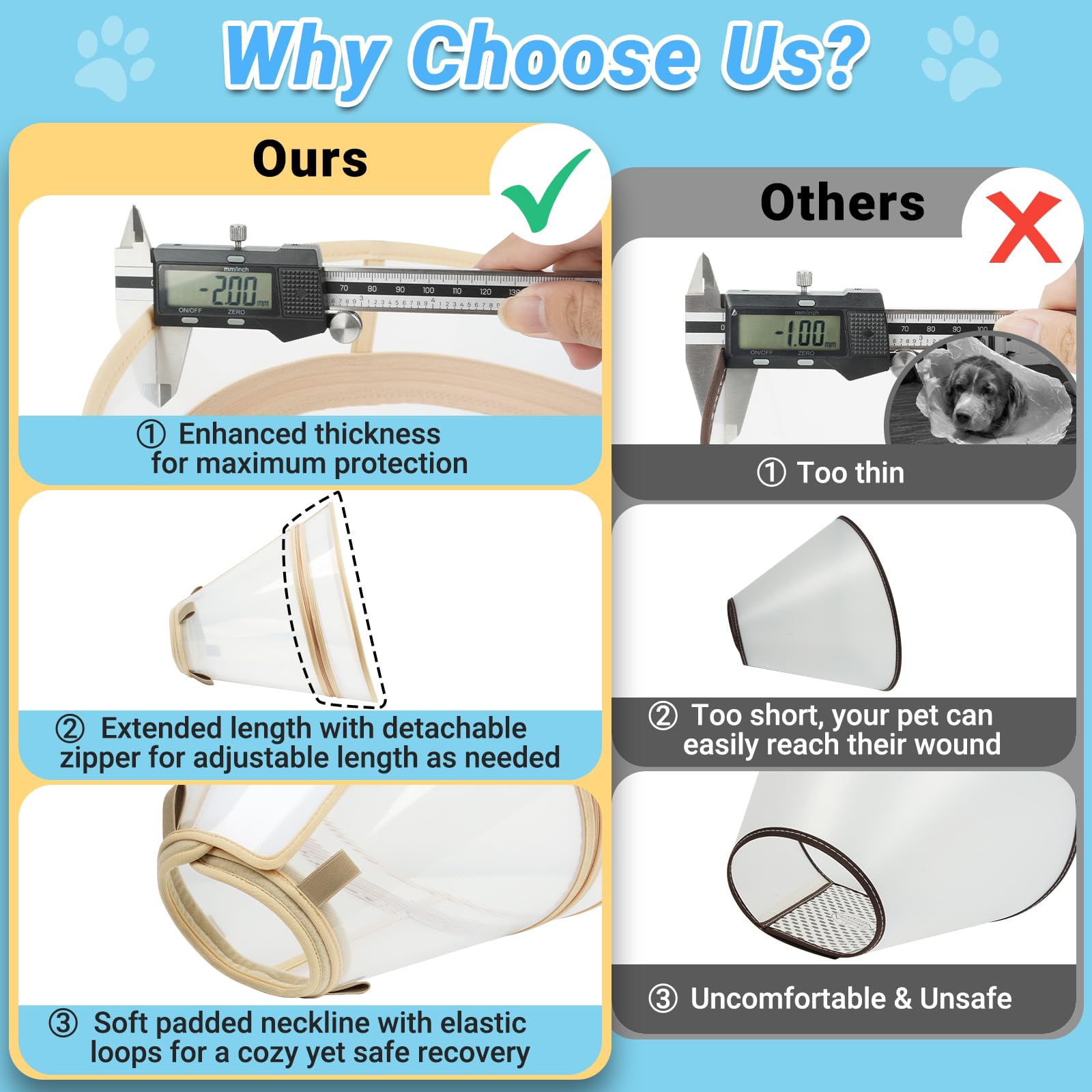 Didopet clear recovery collar design preserves vision and reduces anxiety.