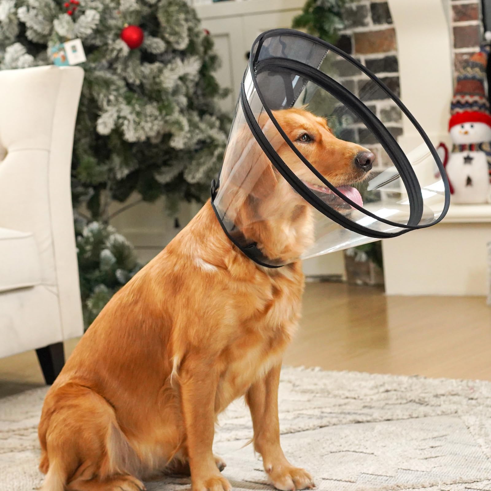 Didopet dog cone escape-proof elastic loops prevent escapes during rest.
