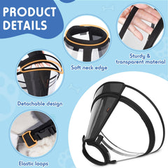 Didopet dog cone removable shield enables eating and drinking comfortably.