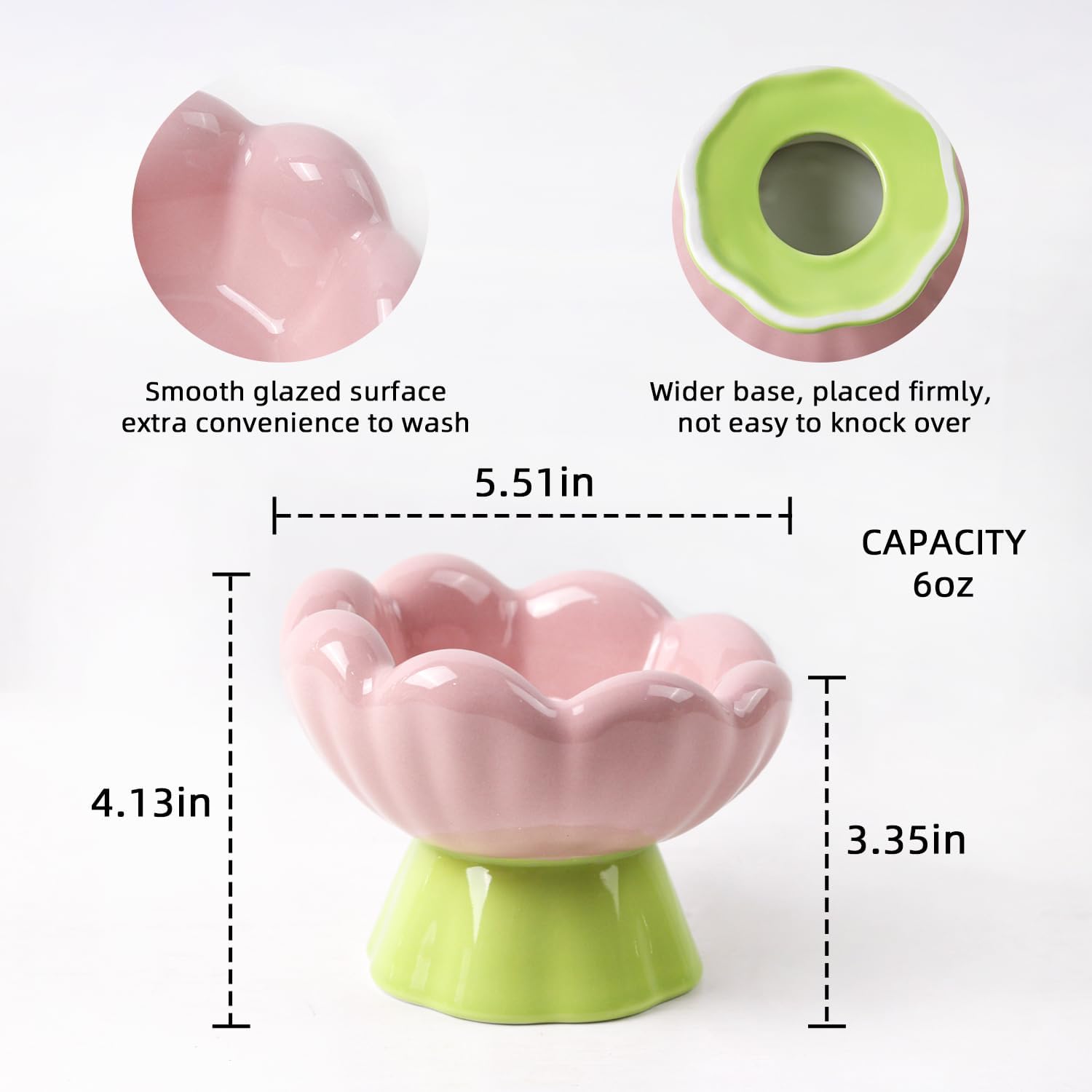 DIF DECO elevated design with 15-degree tilt for comfortable eating