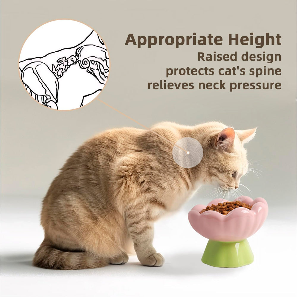 DIF DECO tulip-shape cat feeder promoting stylish, whisker-friendly dining