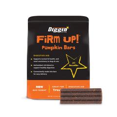 Diggin' Your Dog Firm Up Bars pumpkin bars support digestive health for dogs and cats.