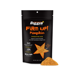 Diggin' Your Dog Firm Up Pumpkin powder for dogs promoting gentle digestion.