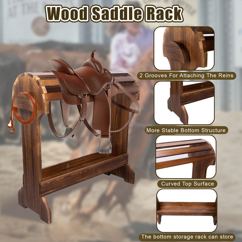 DigNew large-size rack holds bigger western saddles and heavy tack securely.