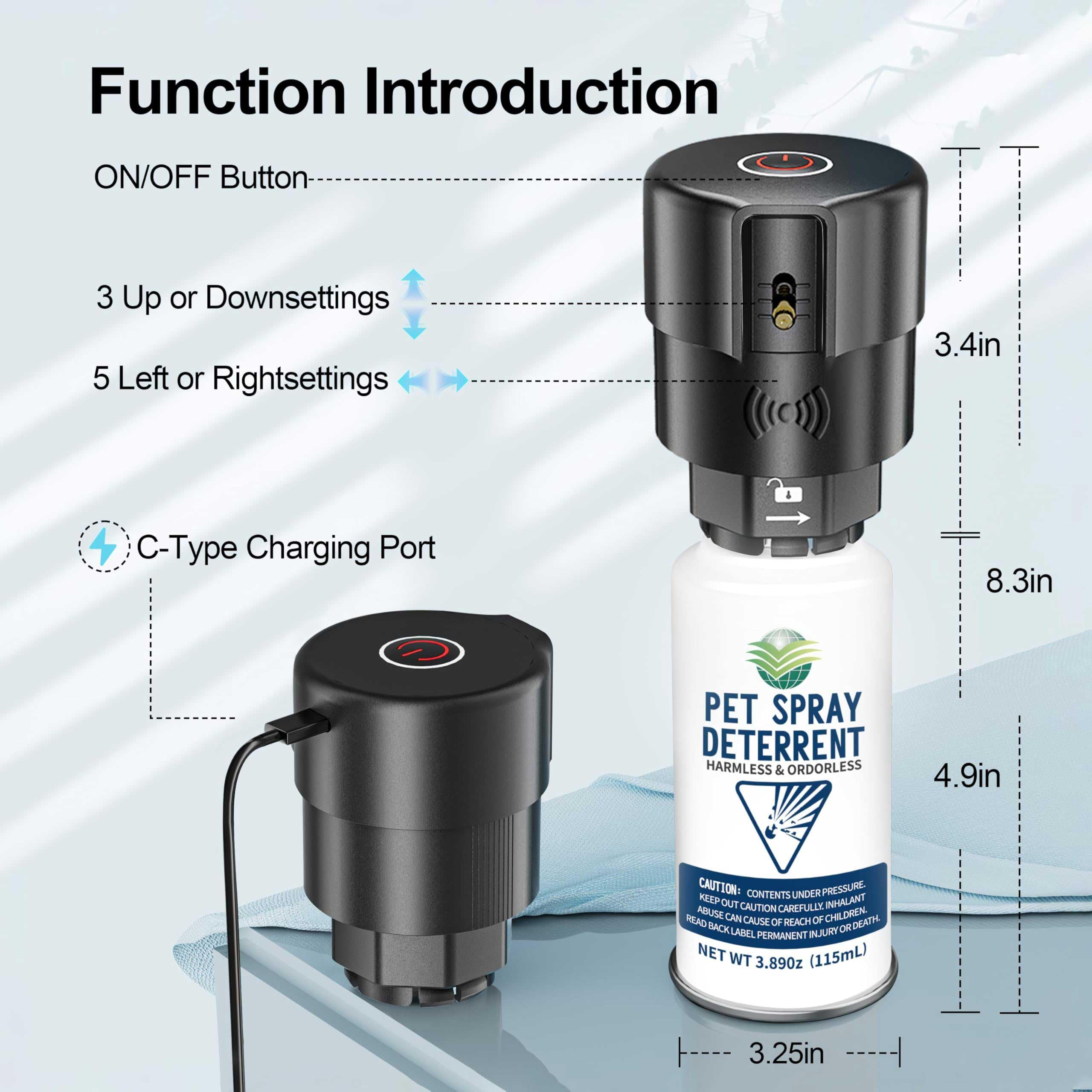 Diloqio cat spray deterrent system—battery charging indicator for quick restarts.