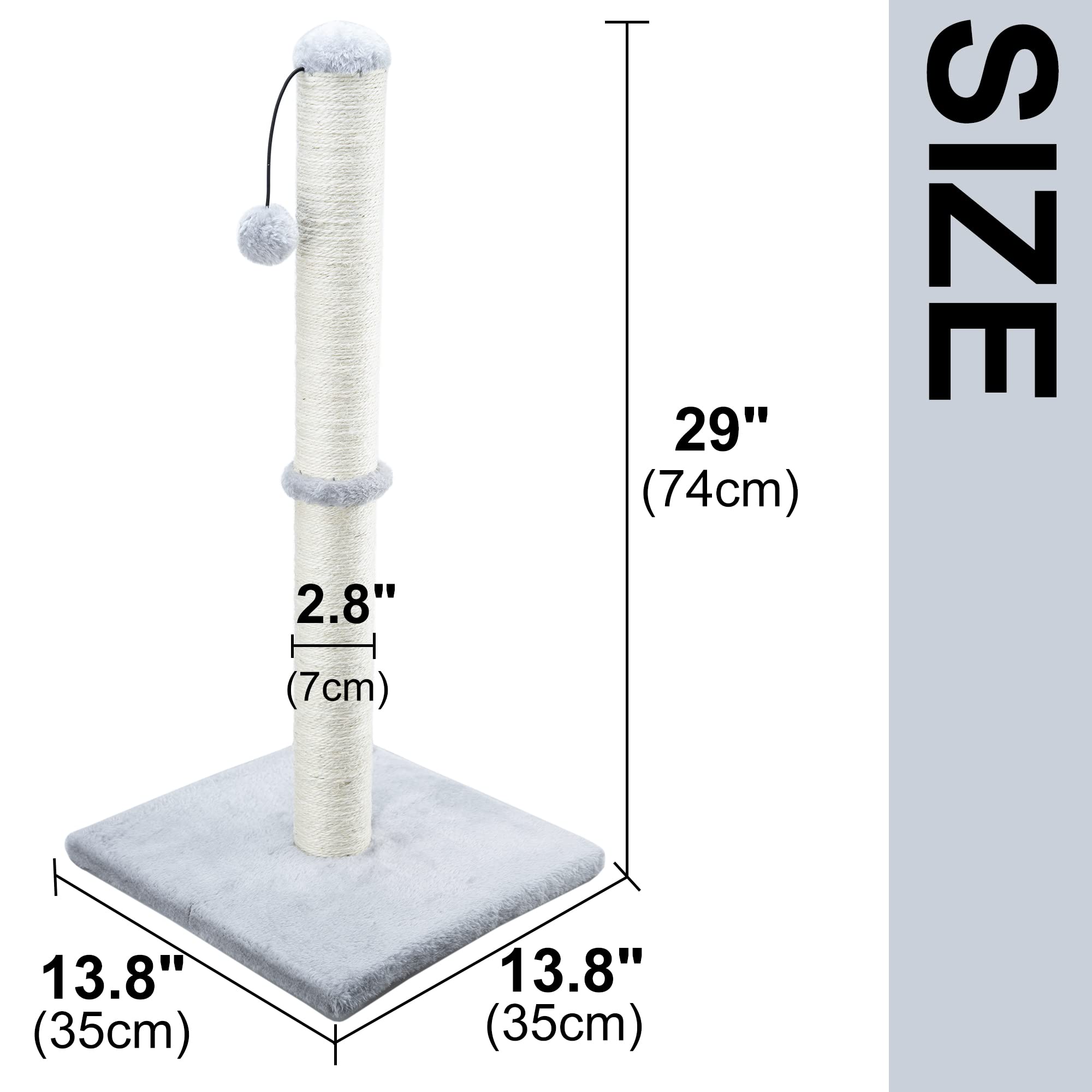 Dimaka scratching post base with plush cover for stable support