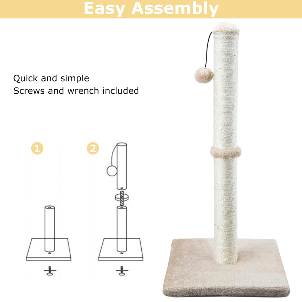 Dimaka light brown cat scratching post fits home decor.