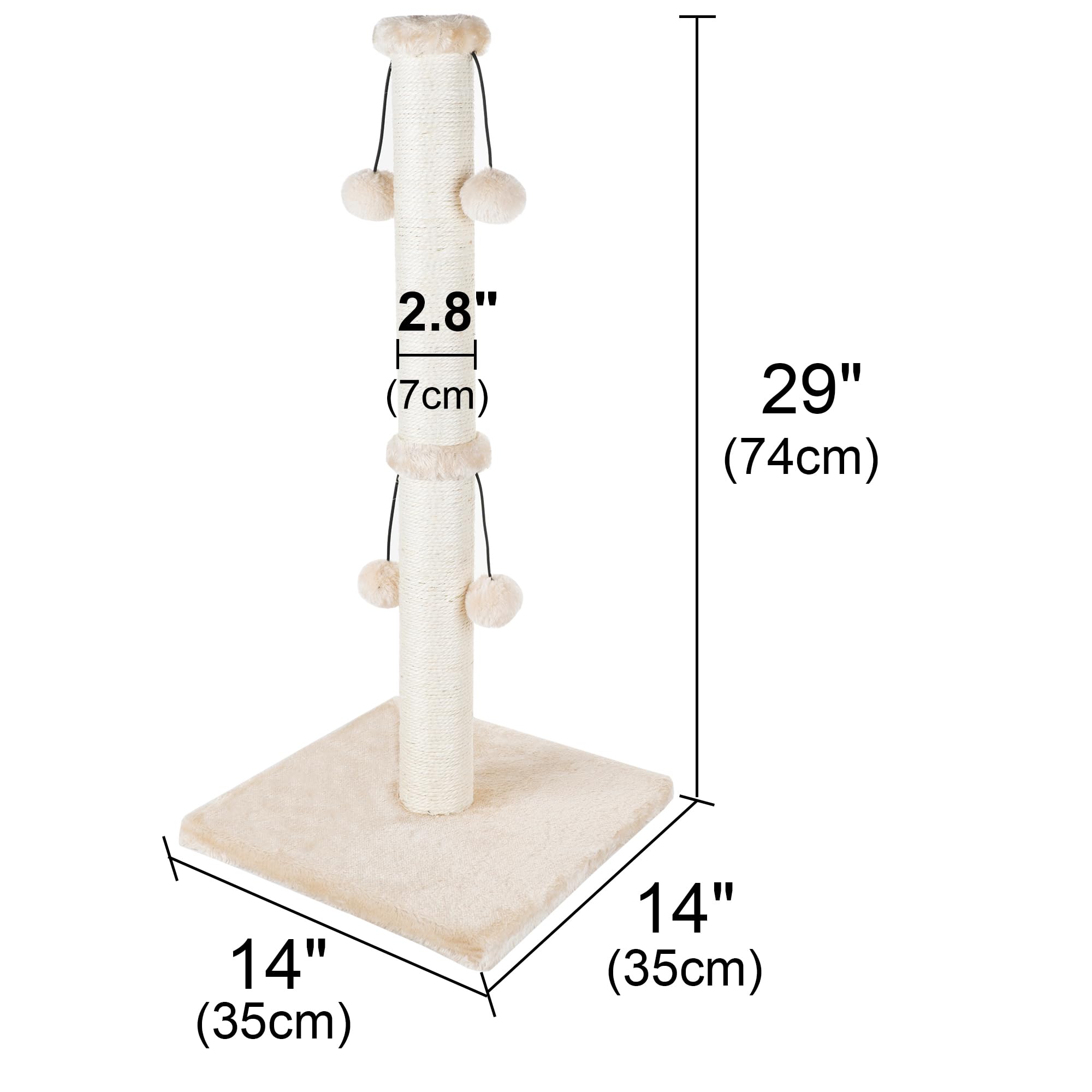 Dimaka natural sisal rope scratch post, ideal for large cats to scratch comfortably.