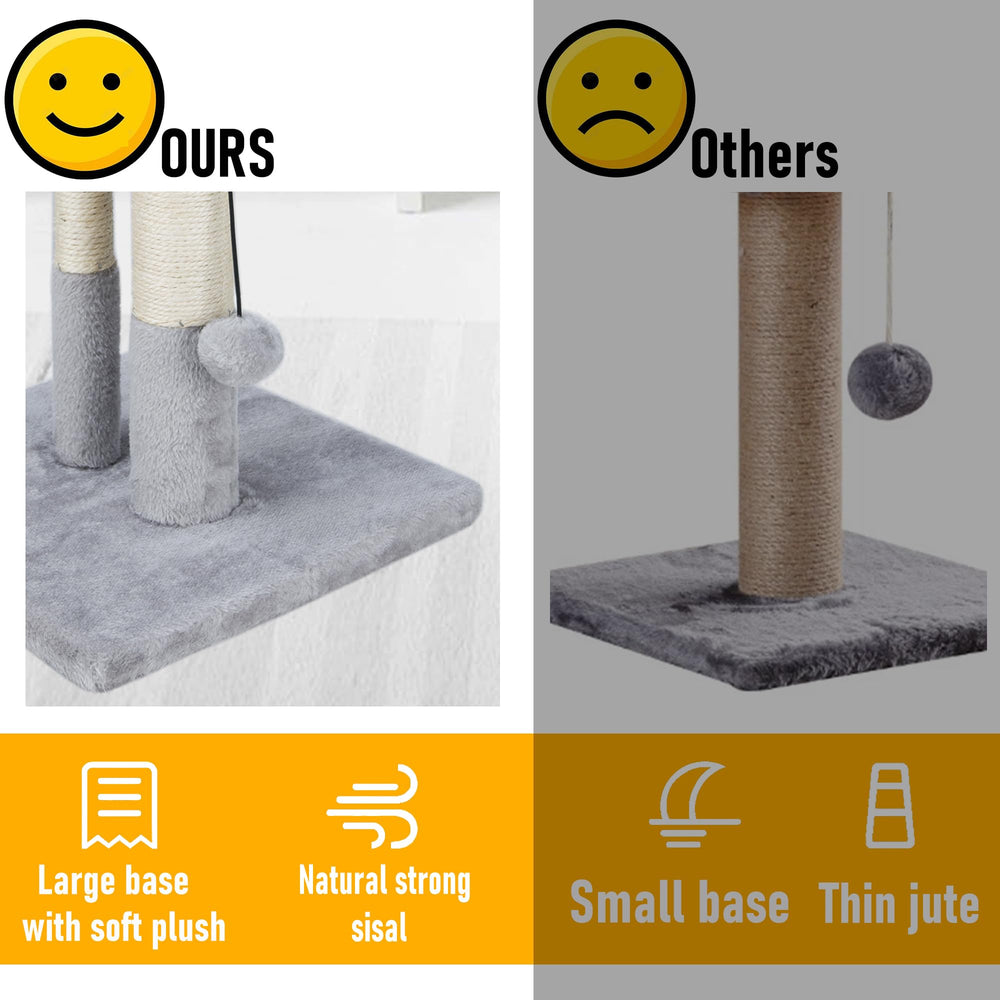 Dimaka tall cat scratching post grey finish complements modern interiors