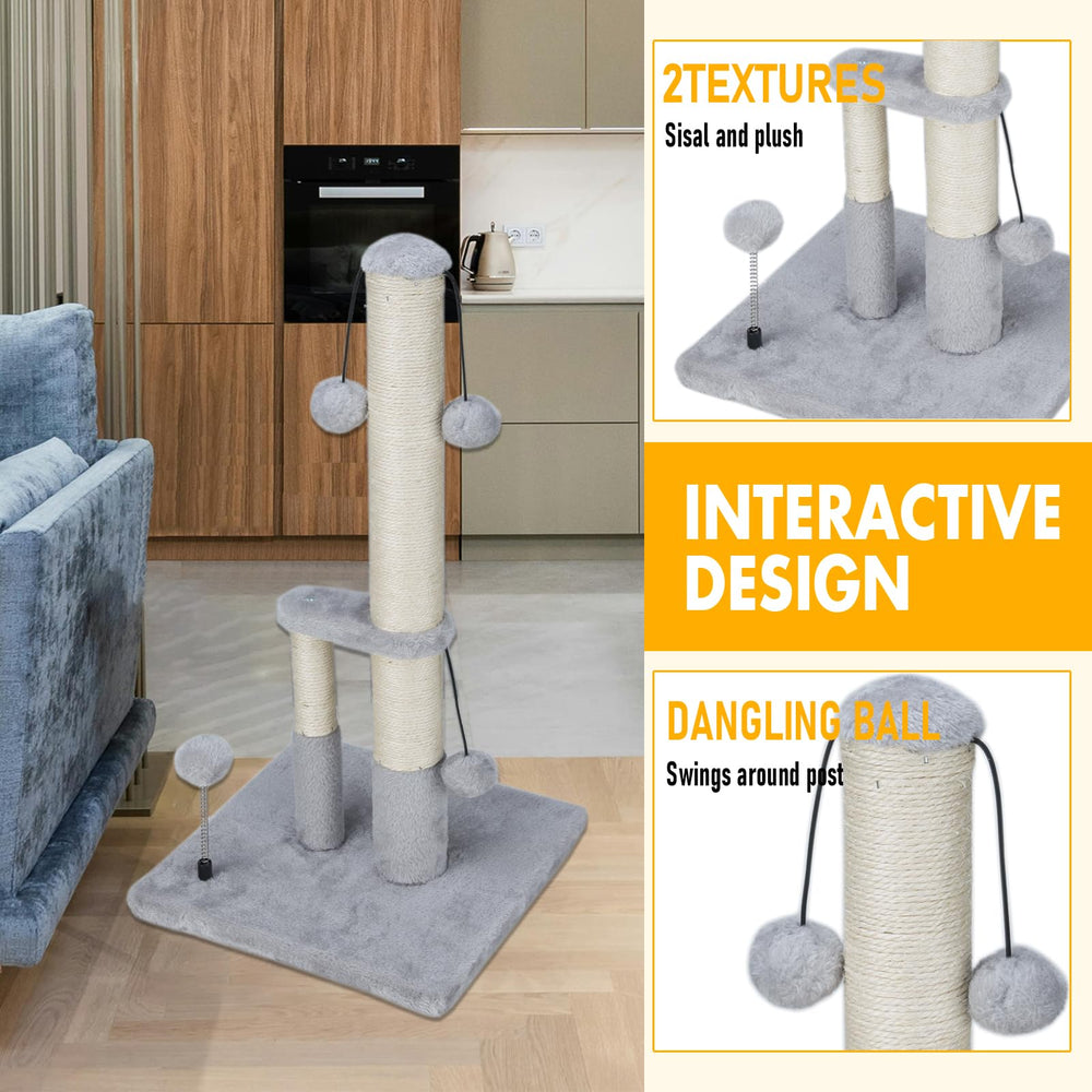 Dimaka tall cat scratching post in a living room setup for apartment spaces