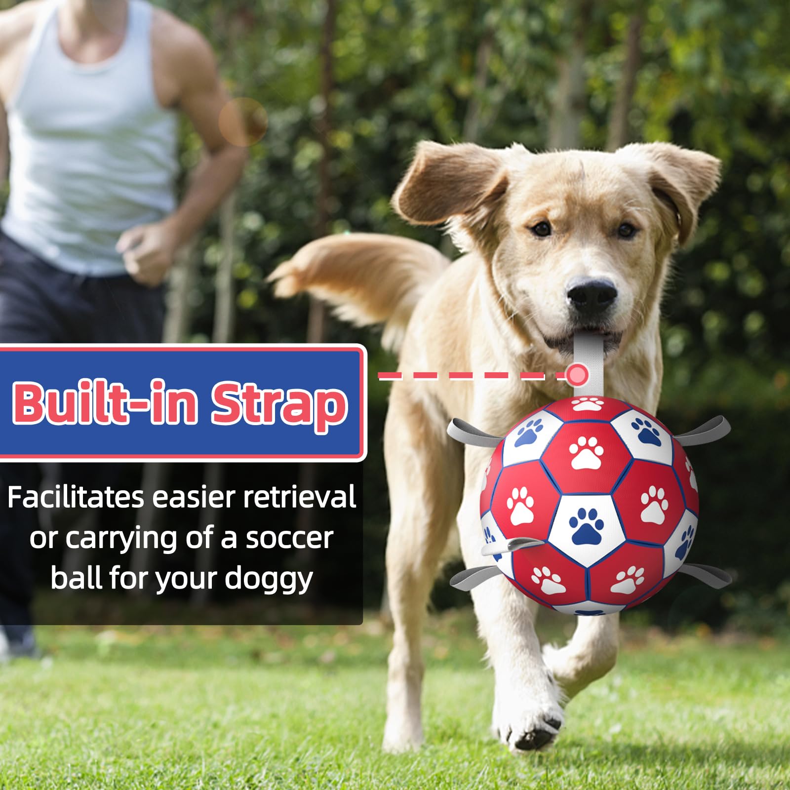 Diman hex-textured dog ball improves grip for easy retrieval.