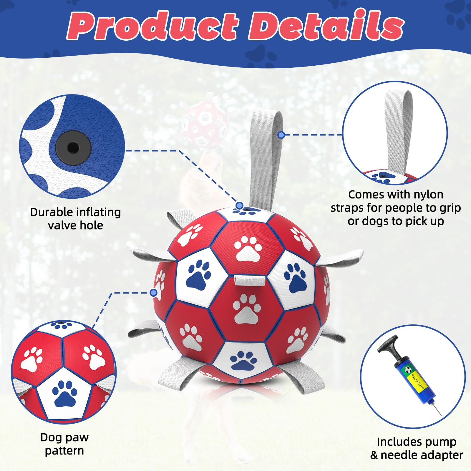 Diman large ball fits dogs 30–90 pounds for versatile play.