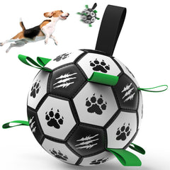 Diman dog soccer ball with straps for easy pickup and interactive fetch sessions