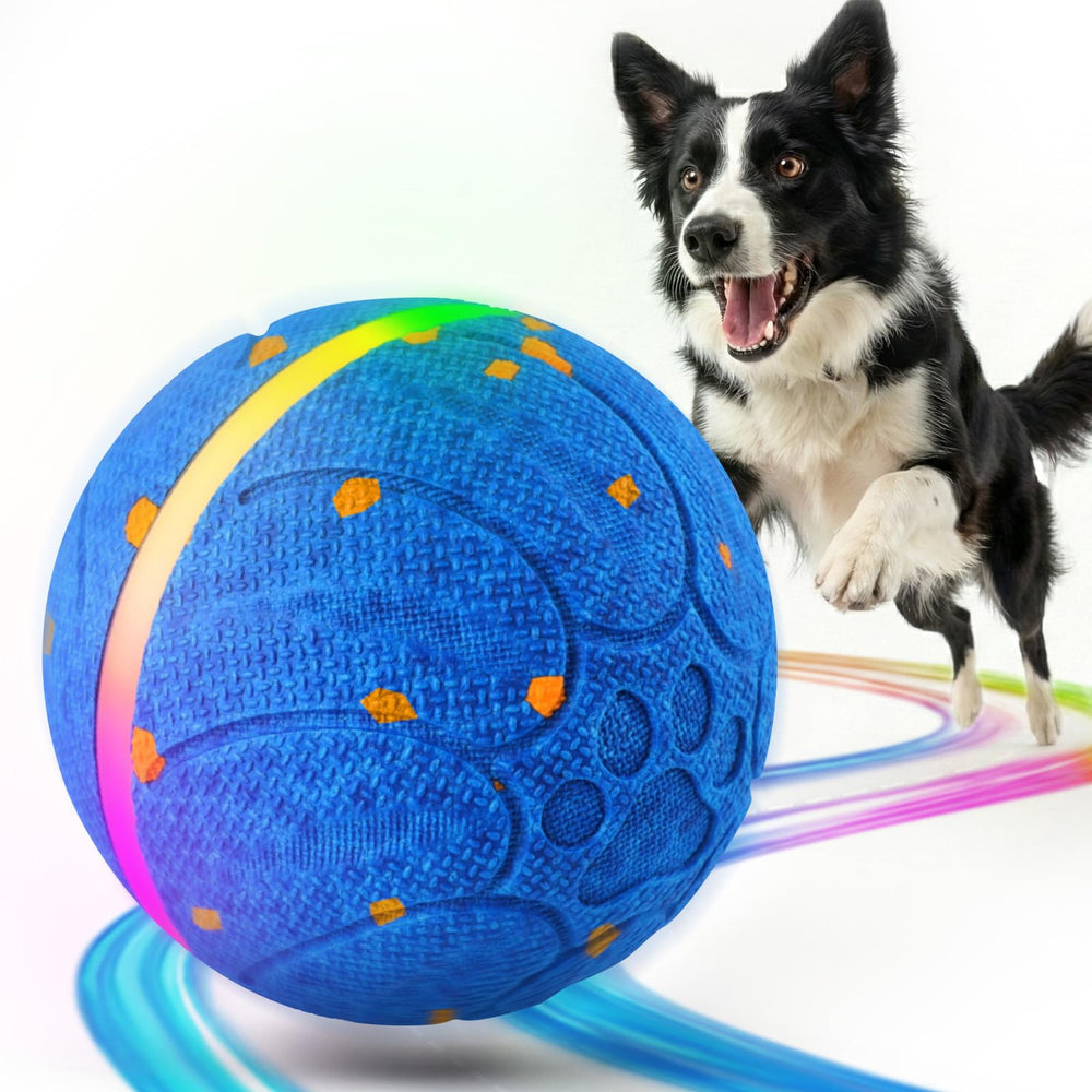Diman smart interactive dog toy ball in action, 3.5-inch size for engaging play.