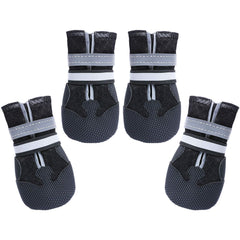 Dimicoo dog boots front view showcases breathable mesh for all-season paw protection
