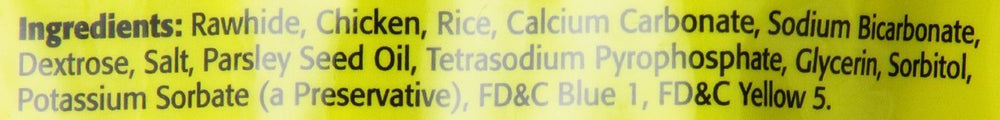 Dingo Dental Sticks with real chicken flavor for tasty chewing.