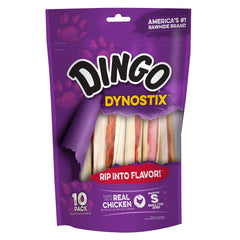 Dingo Dynostix real chicken flavor close-up enticing chew