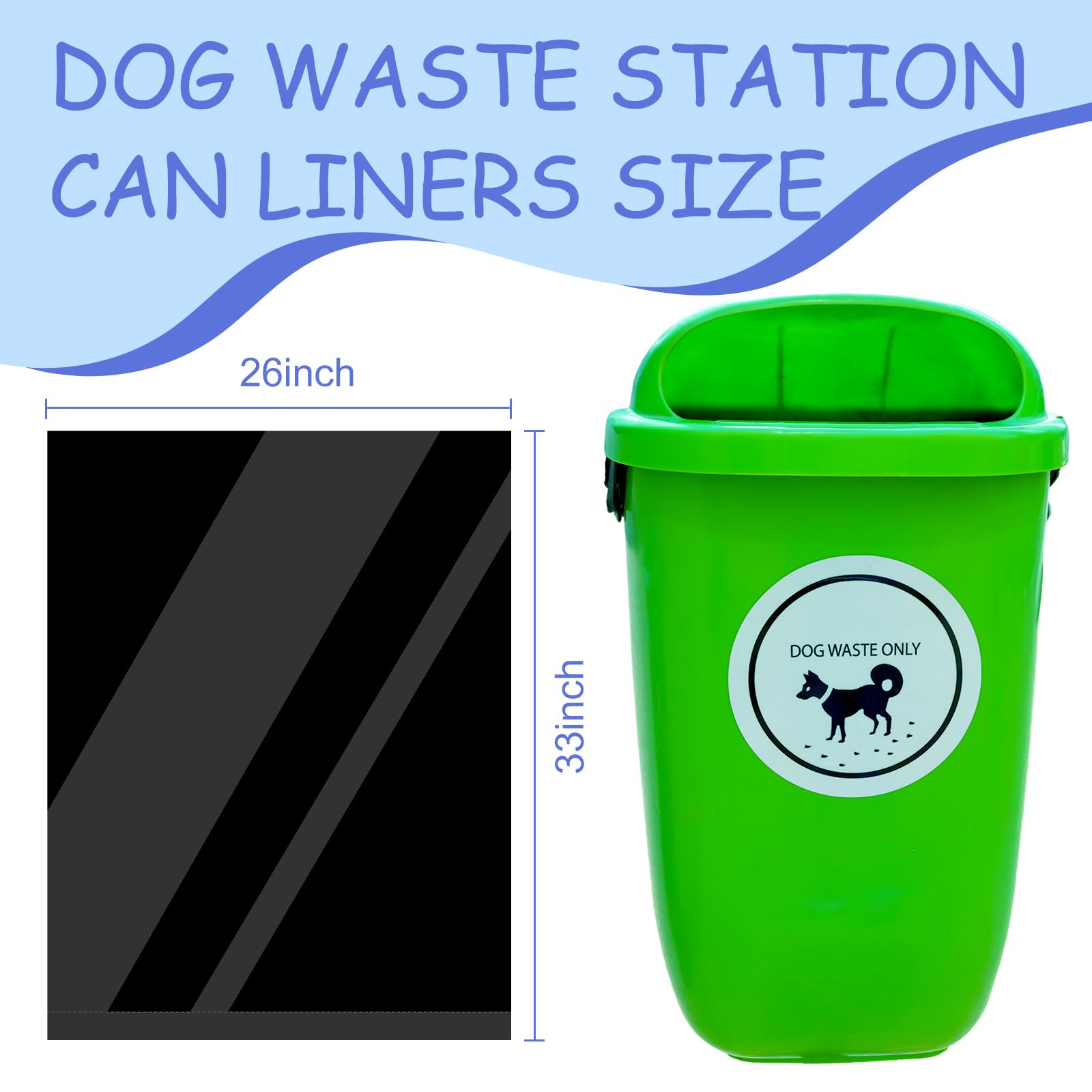 Dinifee black poop bags with large capacity for easy disposal.