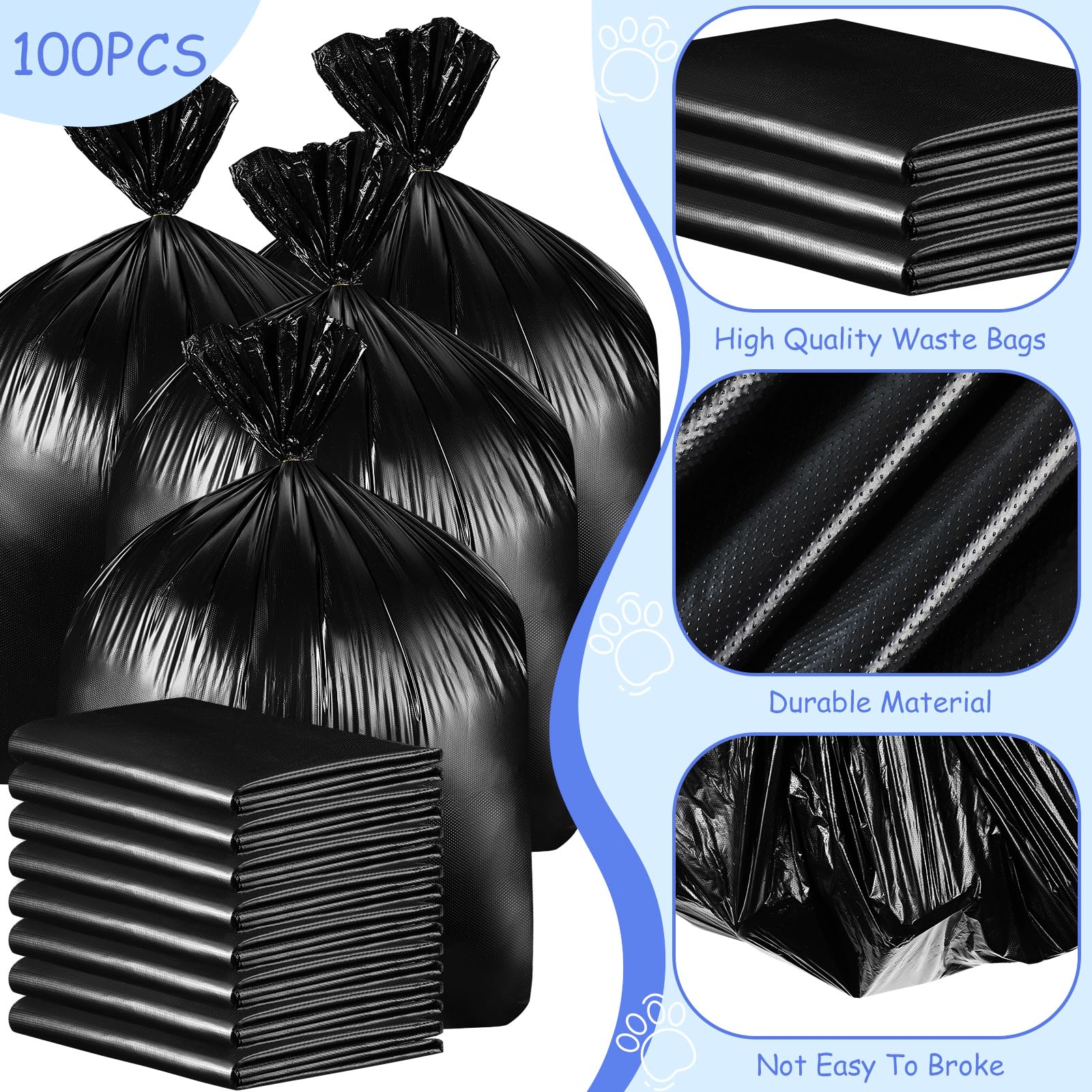 Dinifee thick plastic construction ensures durable bin liners.