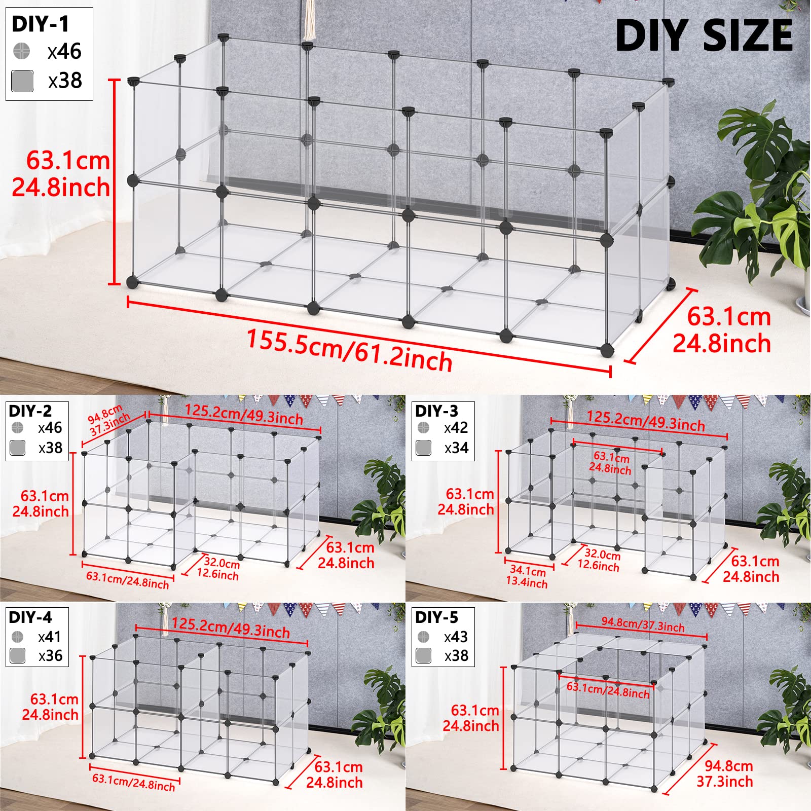 DINMO DIY shapes with included ties enable versatile layouts.