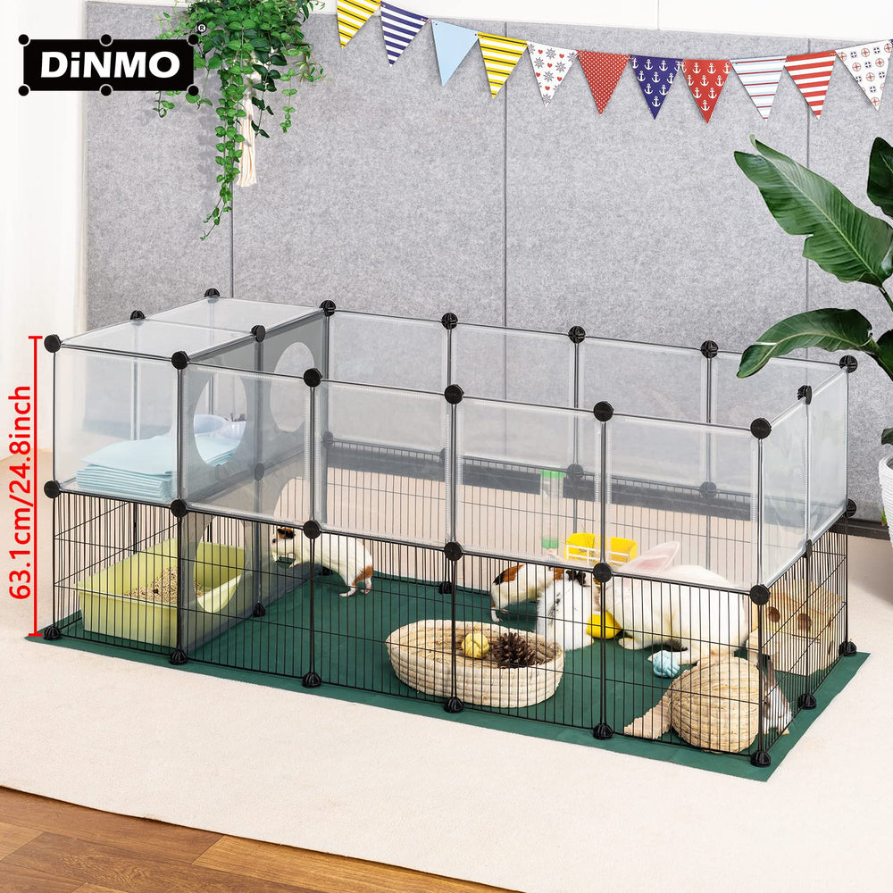 DINMO playpen with iron mesh panels ensure ventilation and pet security.