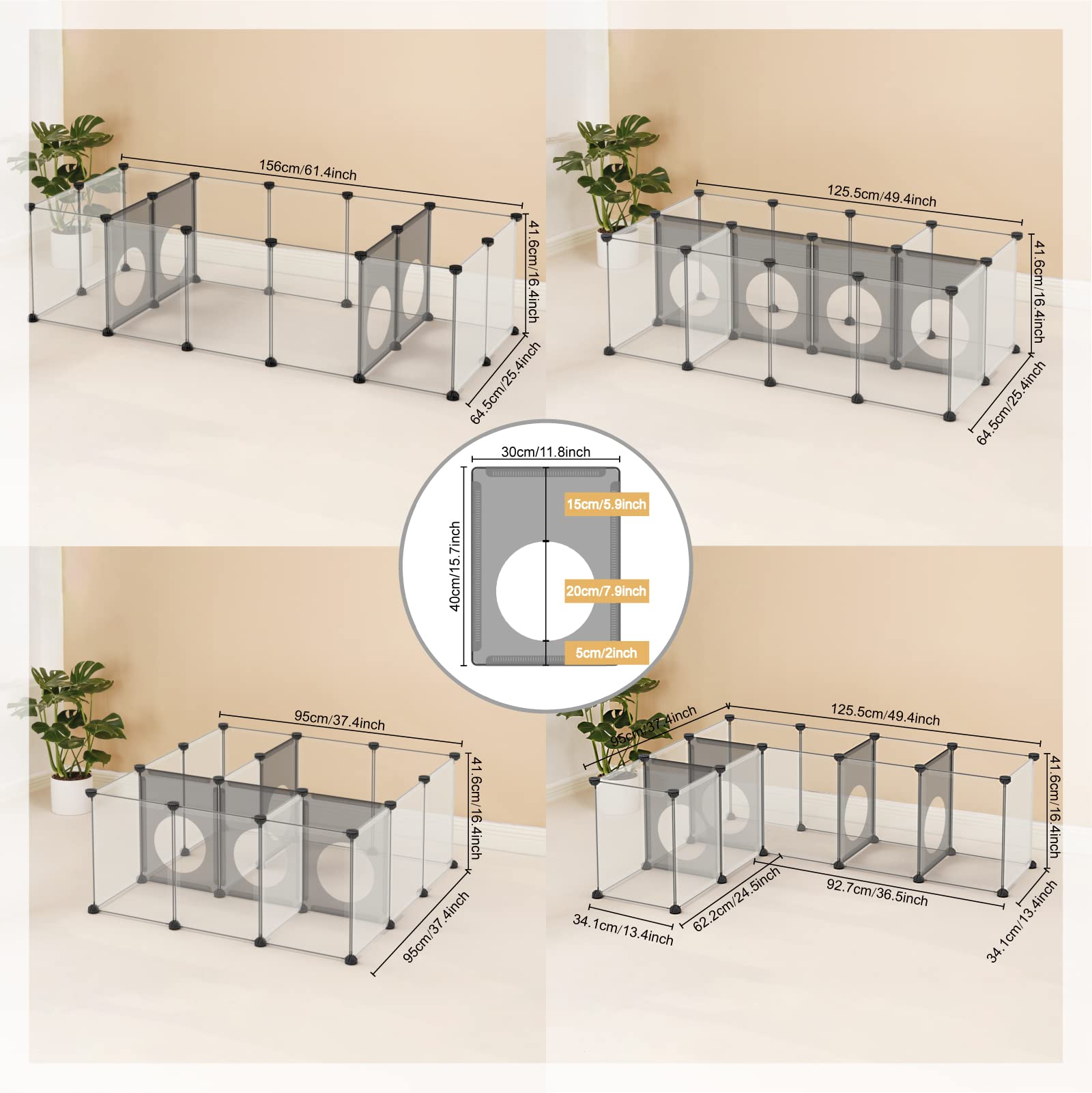 DINMO rabbit playpen stackable layout enables multi-layer habitats