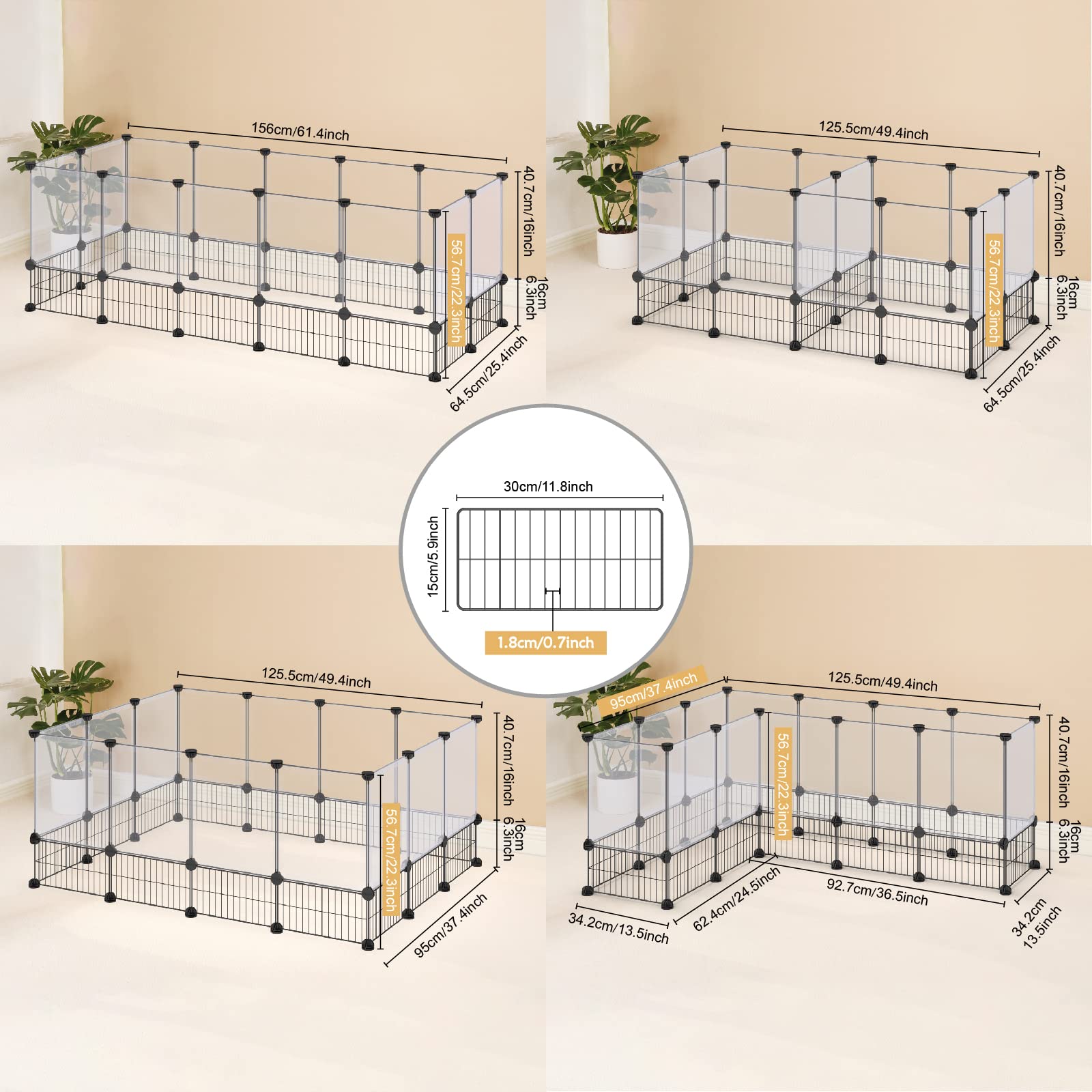 Portable play area for rabbits, guinea pigs, and more.