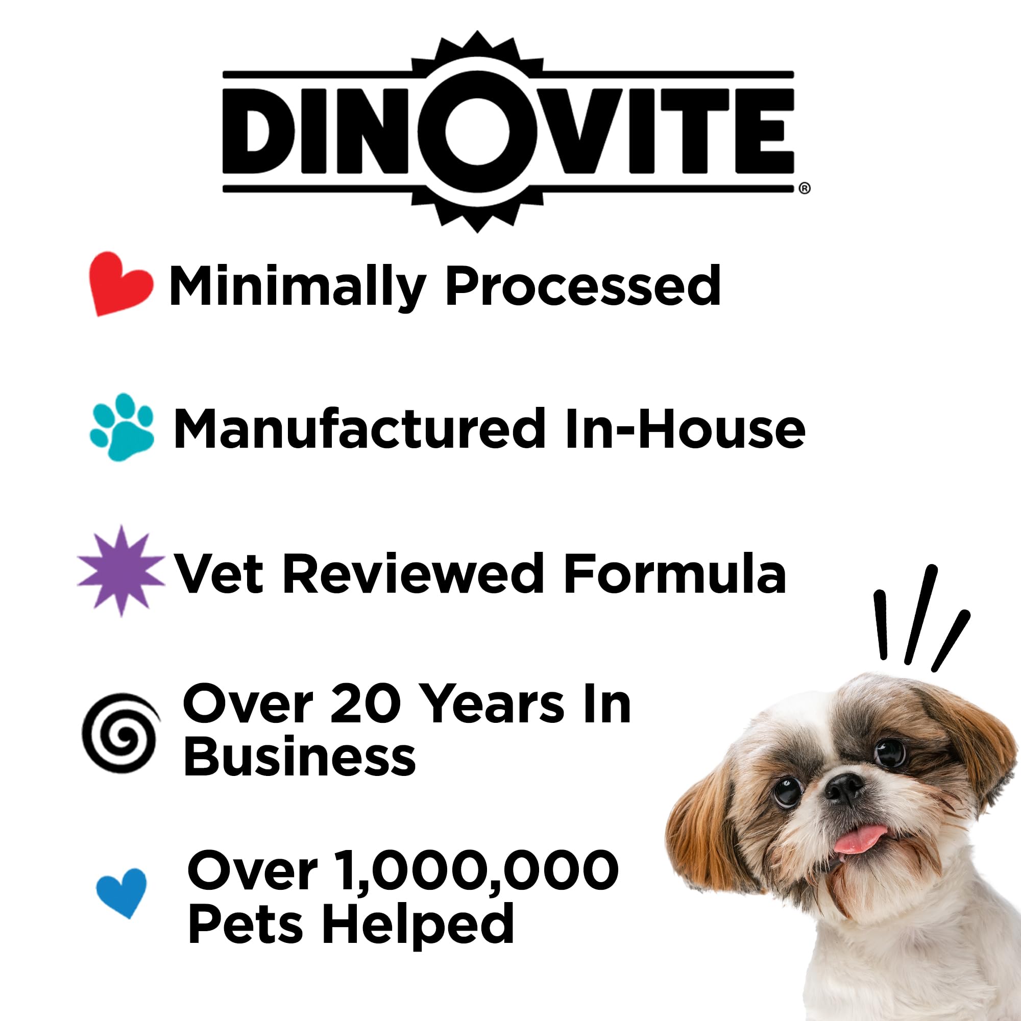 Dinovite 3-in-1 probiotic label close-up communicates probiotic blend details.