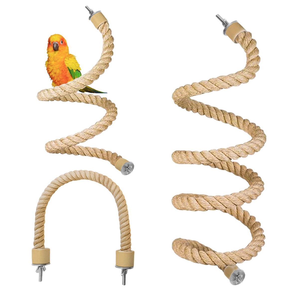 DINTSTYLE bird rope perch 15 inch for versatile parrot perching and climbing