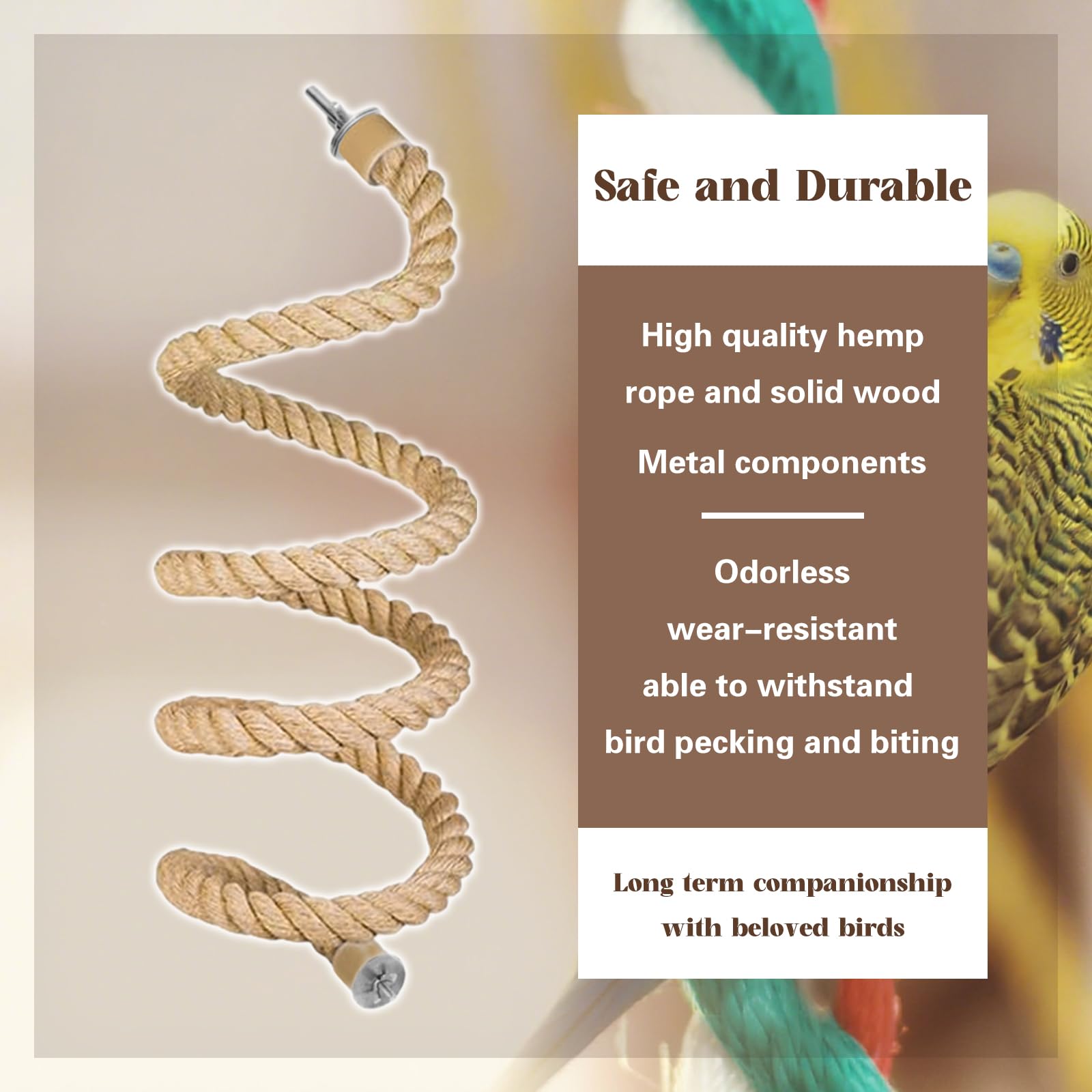 DINTSTYLE natural hemp spiral rope toy promotes coordination and play