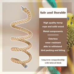 DINTSTYLE natural hemp spiral rope toy promotes coordination and play