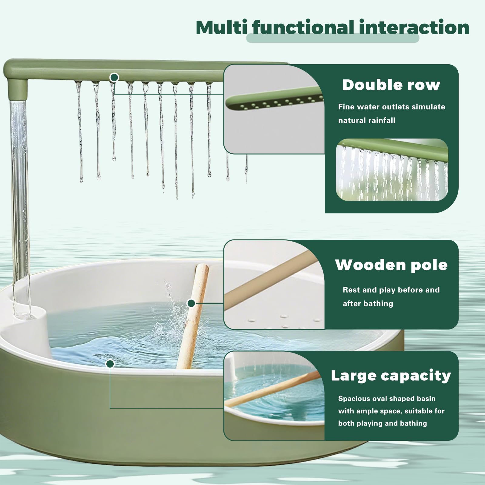 DINTSTYLE automatic-water-flow bird bath keeps water moving for continuous bathing.
