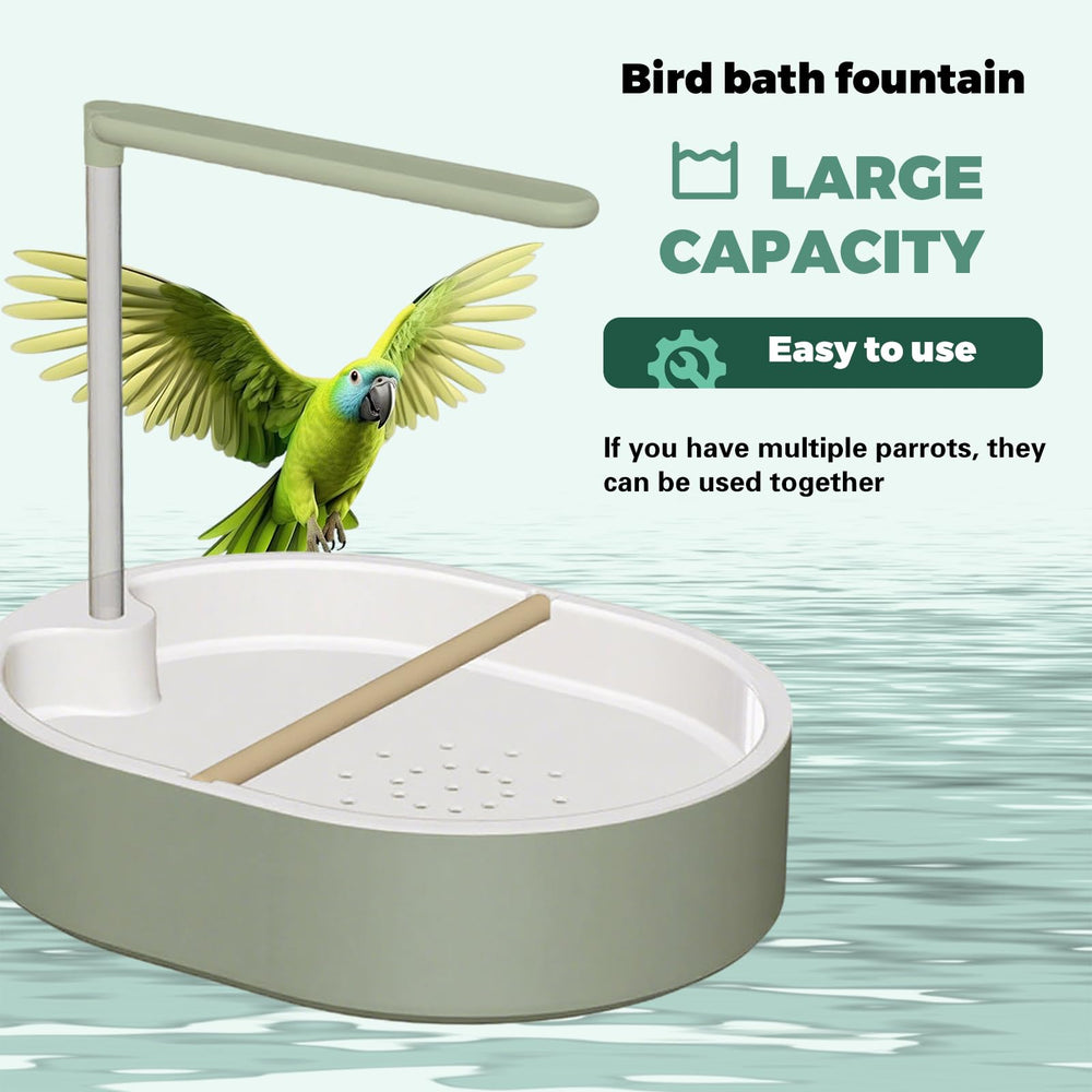 DINTSTYLE large bird bath 12-5-inch diameter suitable for African Grey and cockatiels.