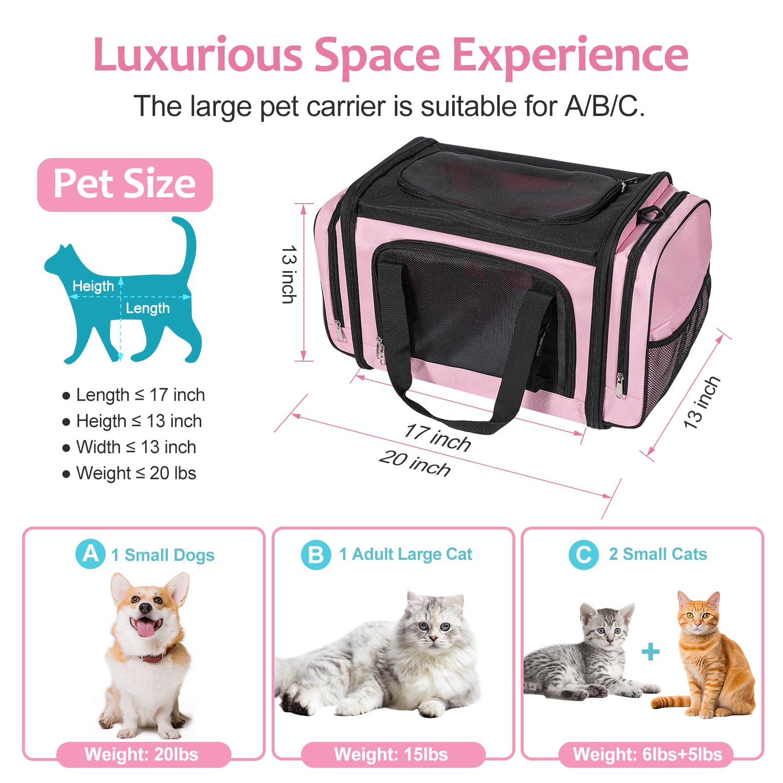 Discala soft cat carrier side zip for easy loading and ventilation
